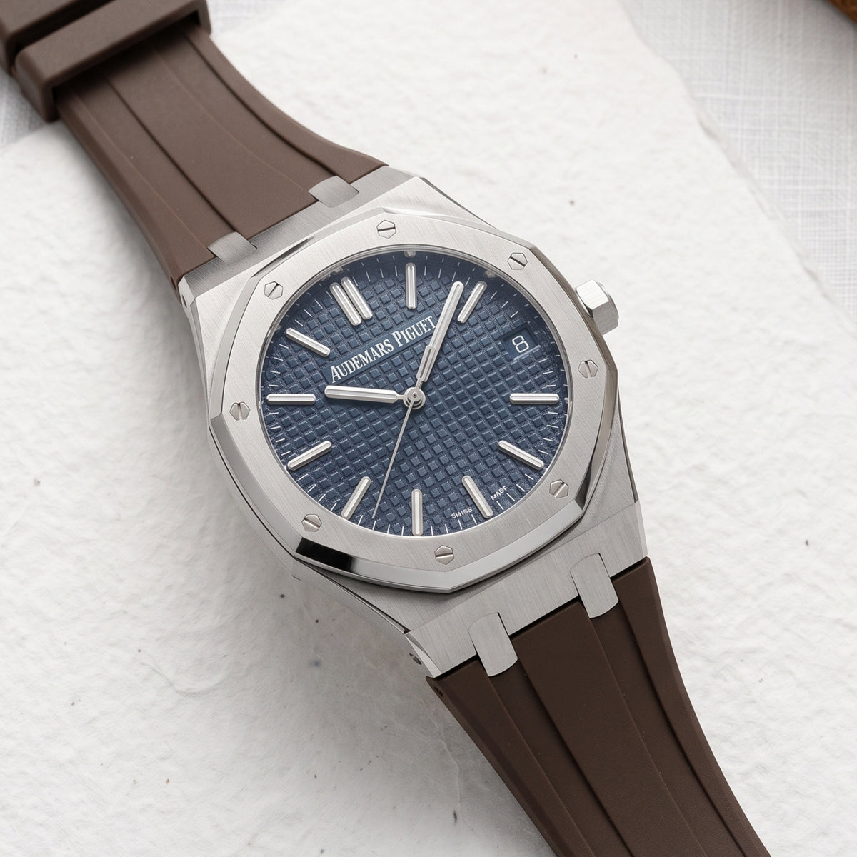 Rubber Strap - For all Audemars Piguet Royal Oak 41mm - Brown