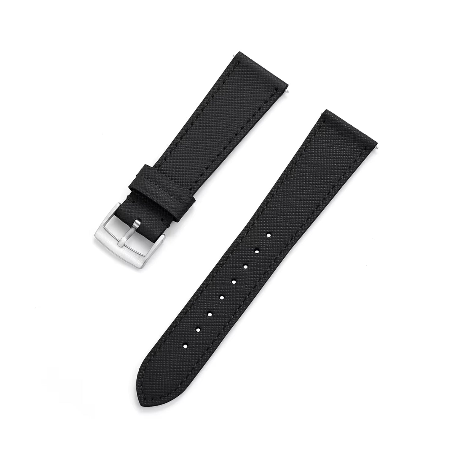 Black Leather Watch Strap – Handcrafted Replacement Band – Helvetus® - Helvetus
