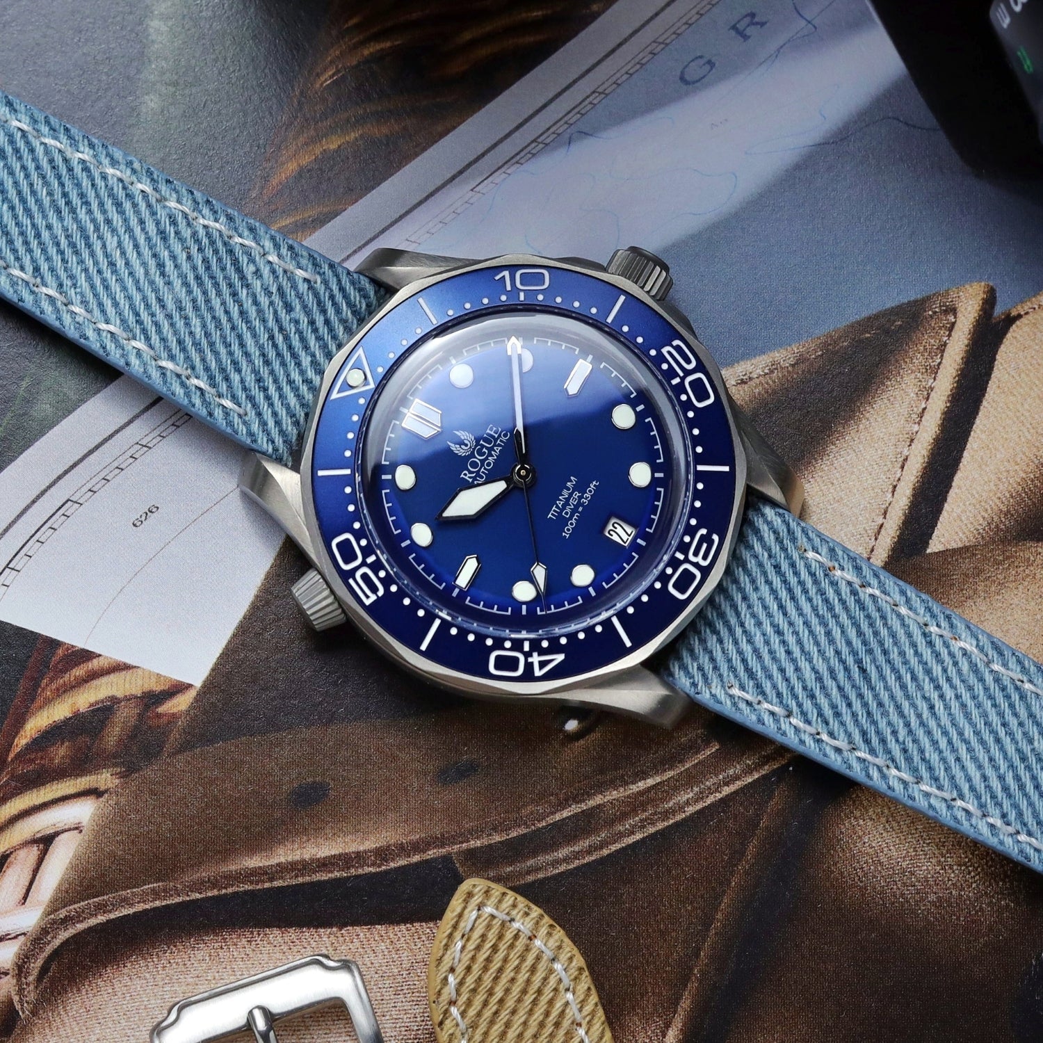 Blue Handmade Denim Watch Strap – DenimaTex™ by Helvetus® - Helvetus