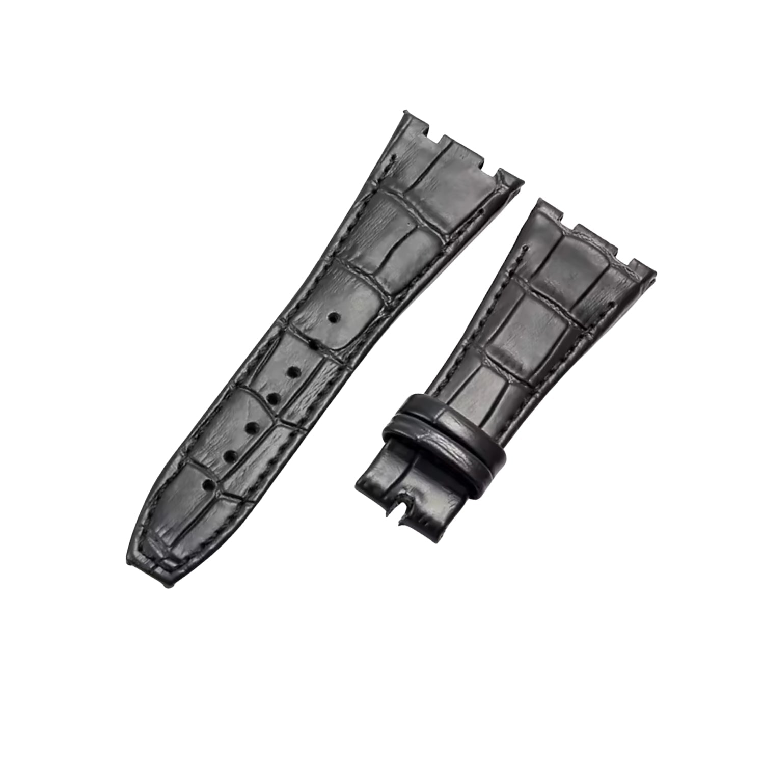 Crocodile Strap - For all Audemars Piguet Royal Oak 41mm - Black - Helvetus