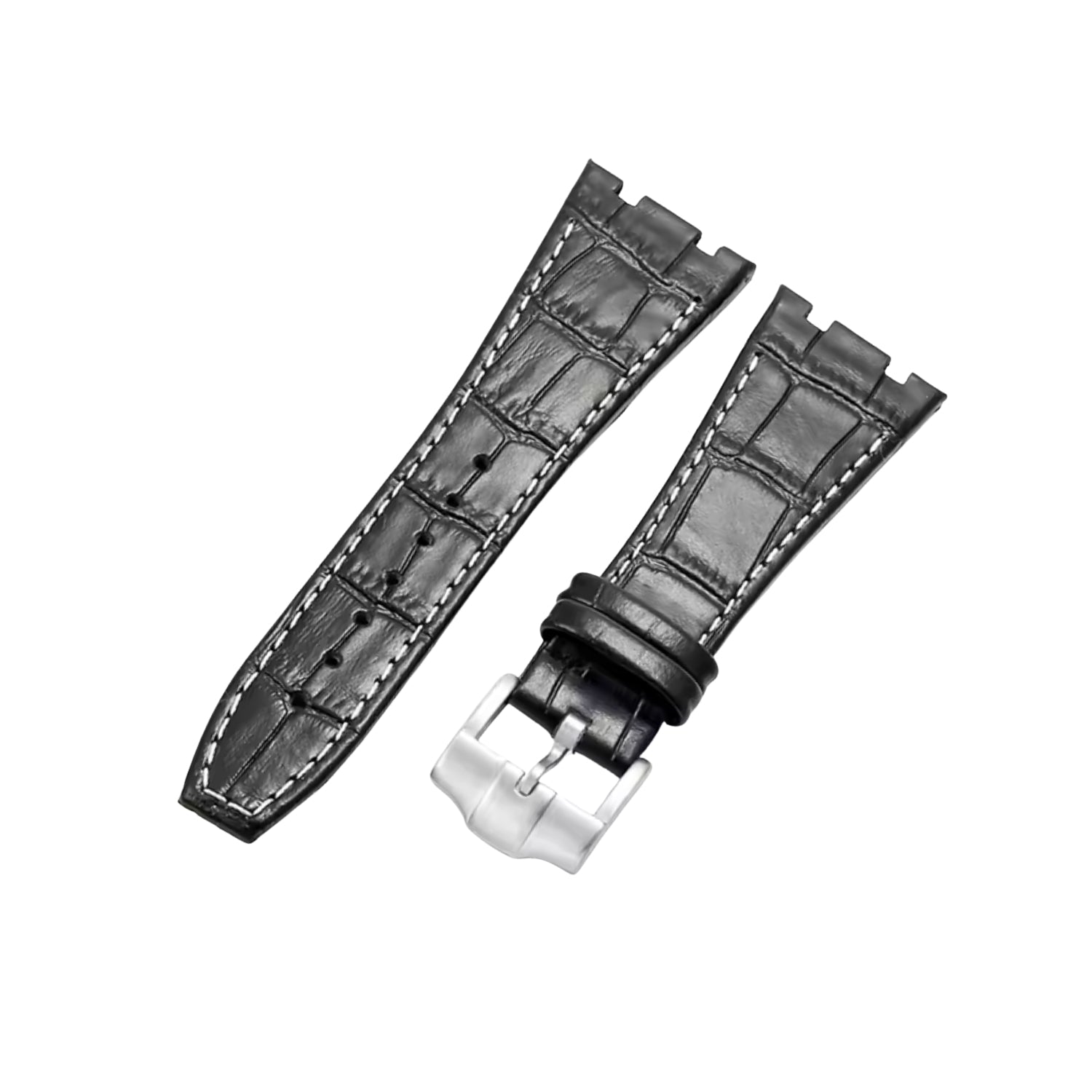 Crocodile Strap - For all Audemars Piguet Royal Oak 41mm - Black - Helvetus