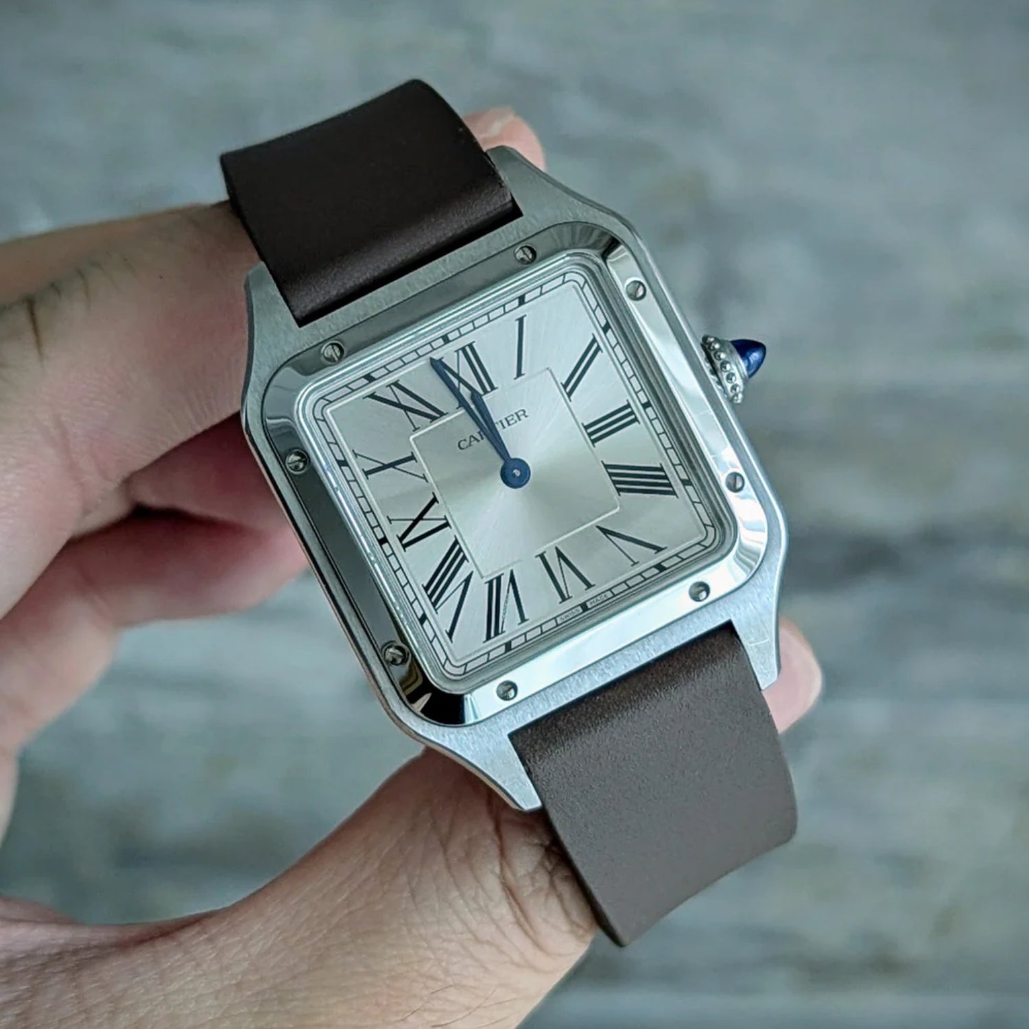 CTS Rubber Strap - Cartier Santos - Dumont - Brown - Helvetus