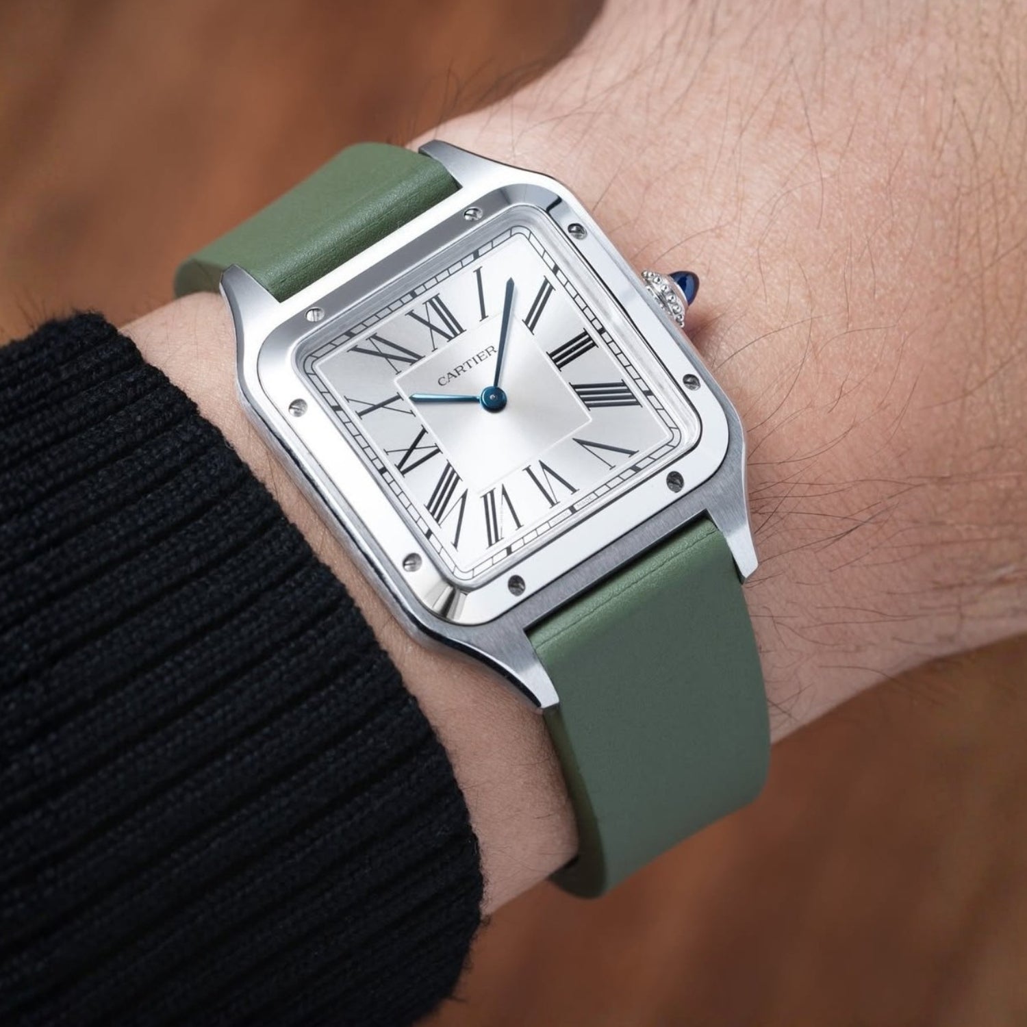CTS Rubber Strap - Cartier Santos - Dumont - Green - Helvetus