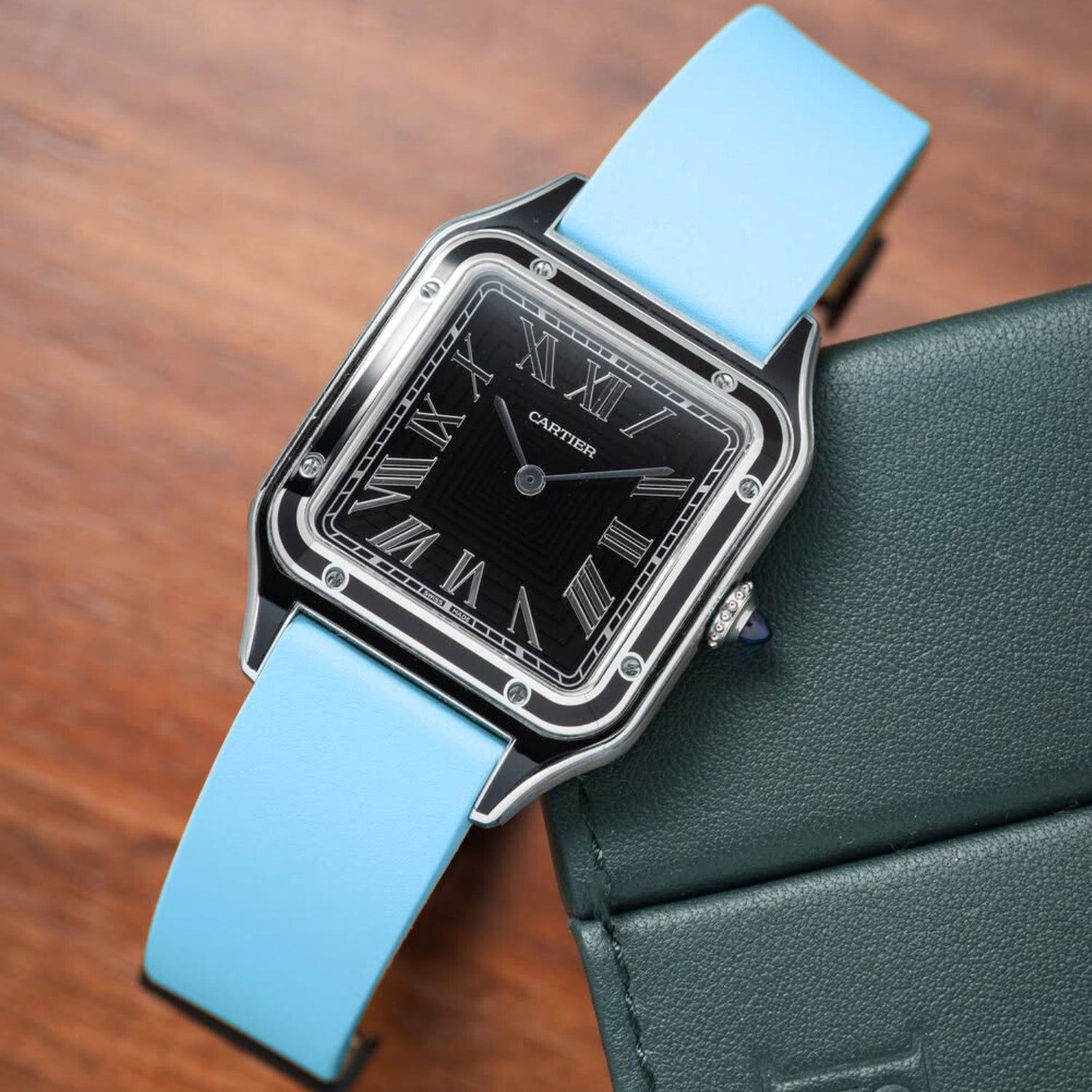 CTS Rubber Strap - Cartier Santos - Dumont - Light Blue - Helvetus