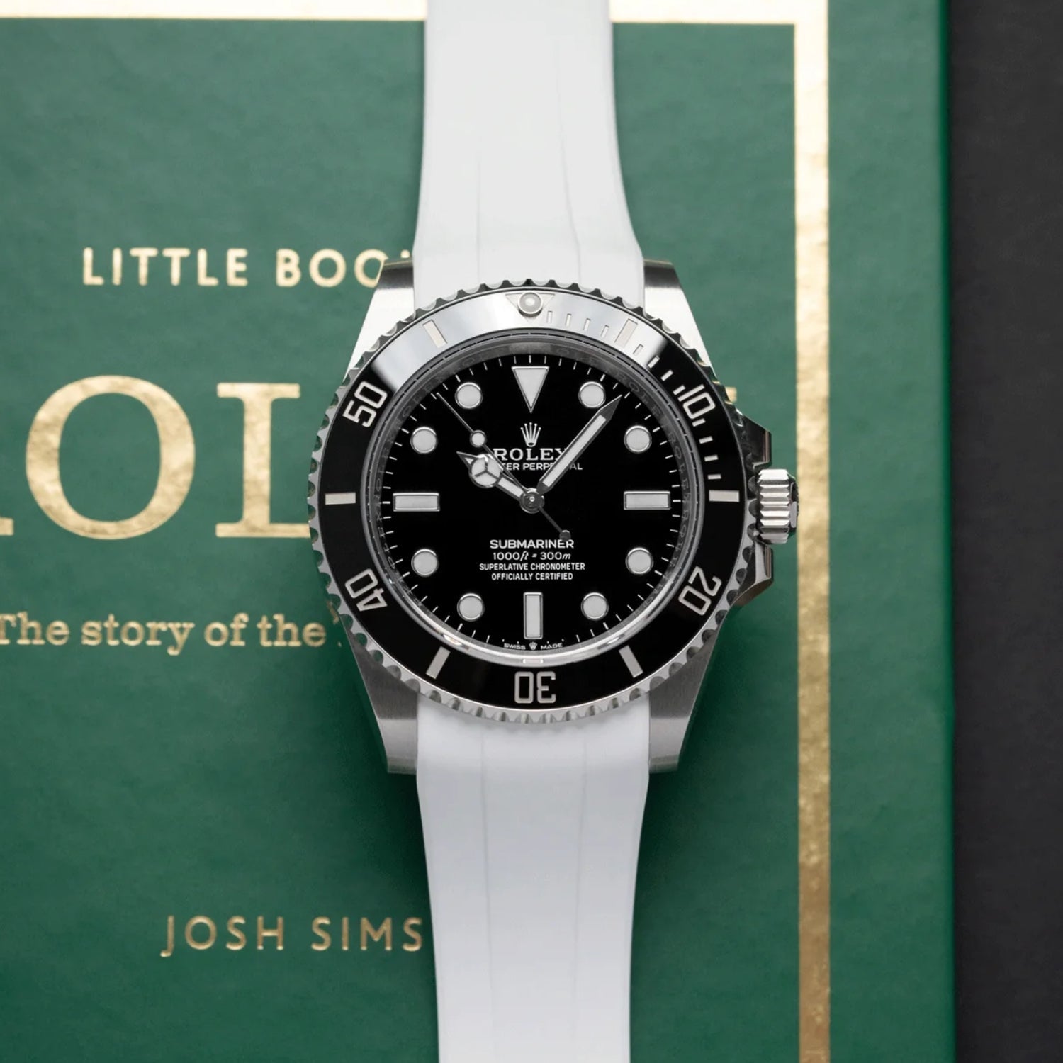 Deployant Rubber Strap - For Rolex Submariner - White - Helvetus