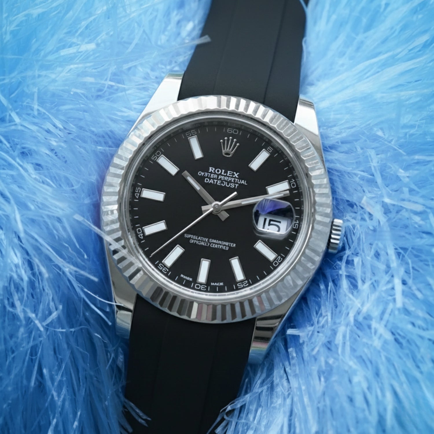 Deployant Strap - For Rolex Datejust 41mm - Black - Helvetus