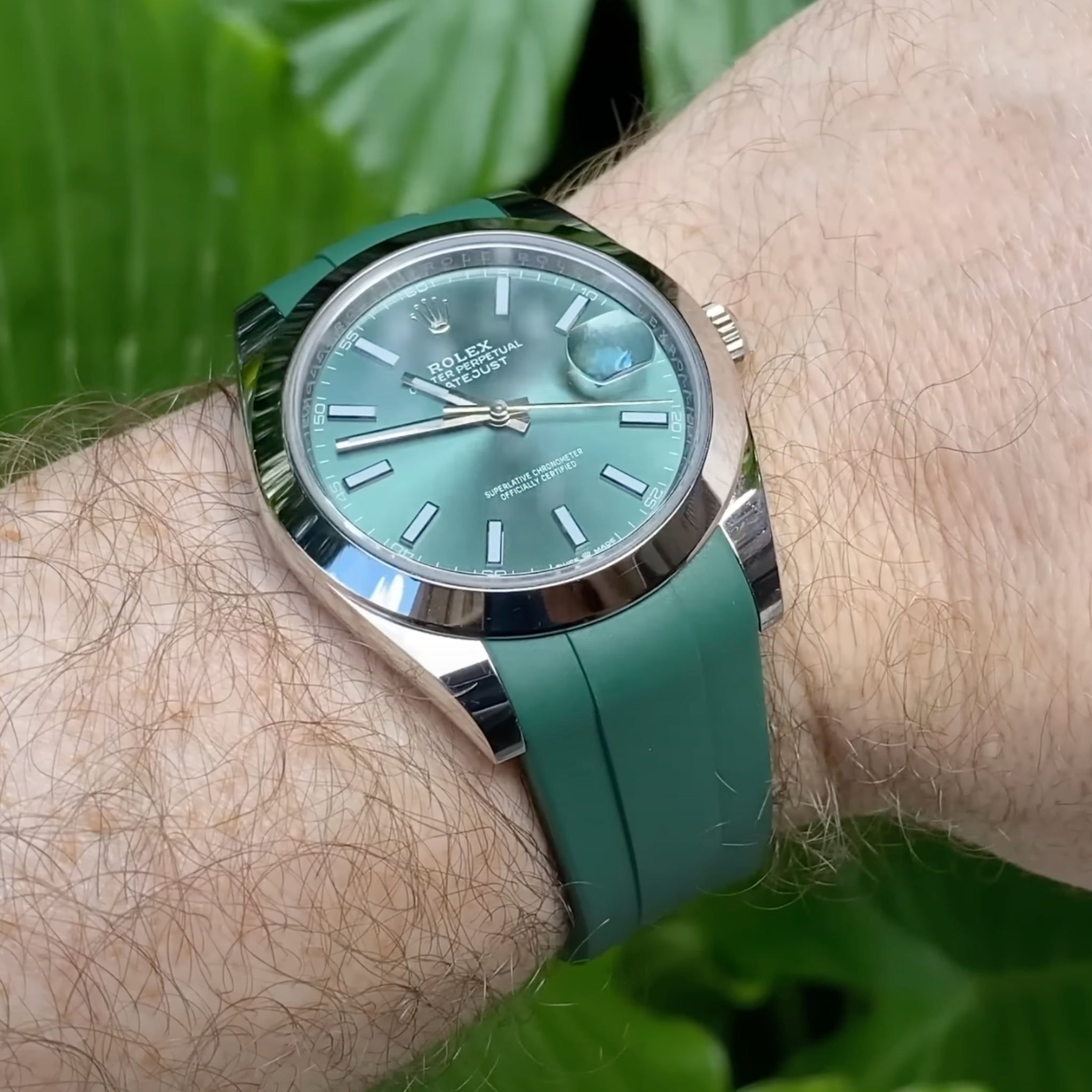 Deployant Strap - For Rolex Datejust 41mm - Green - Helvetus