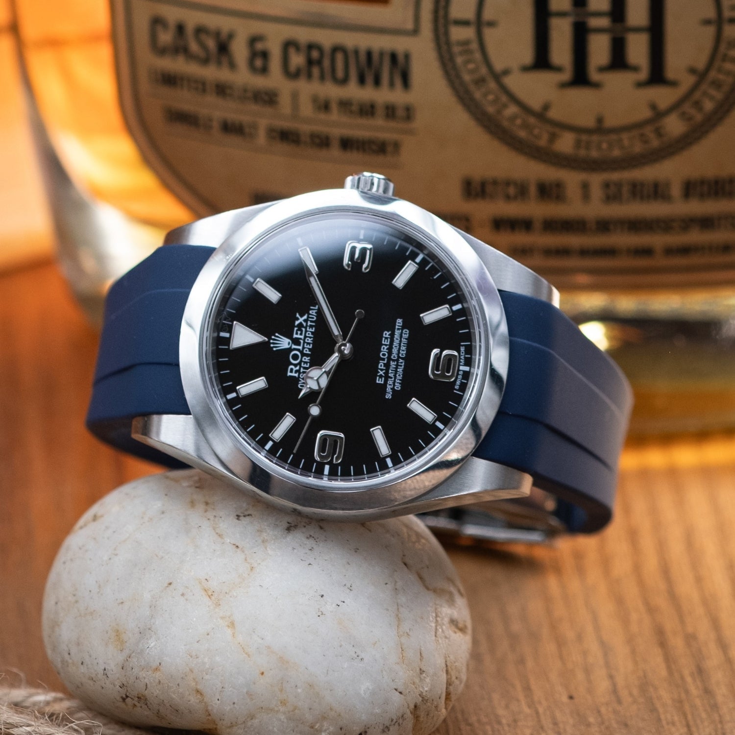 Deployant Strap - For Rolex Explorer I - Navy Blue - Helvetus