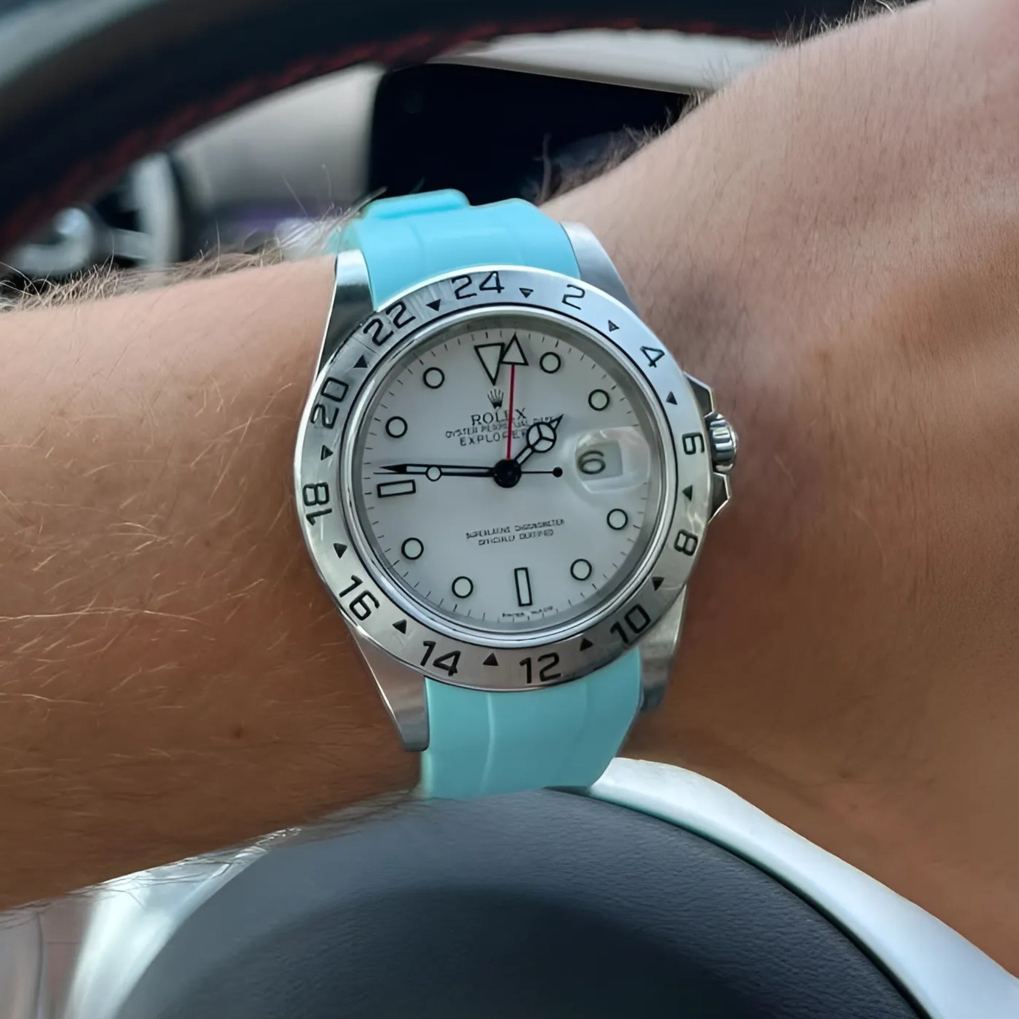 Deployant Strap - For Rolex Explorer II - Turquoise - Helvetus