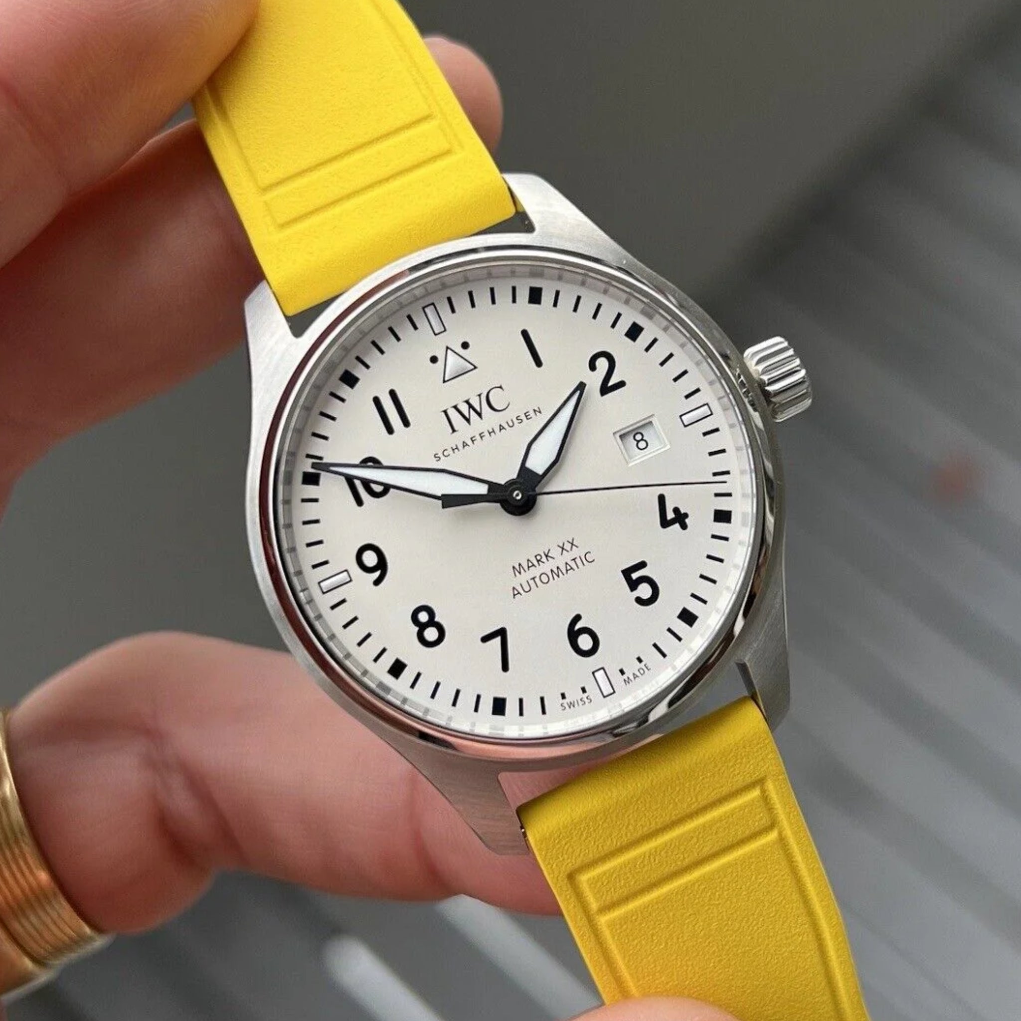 FKM Rubber Strap - For IWC Portugieser/Aquatimer/All Pilot Models/Portugieser/Portofino - Yellow - Helvetus