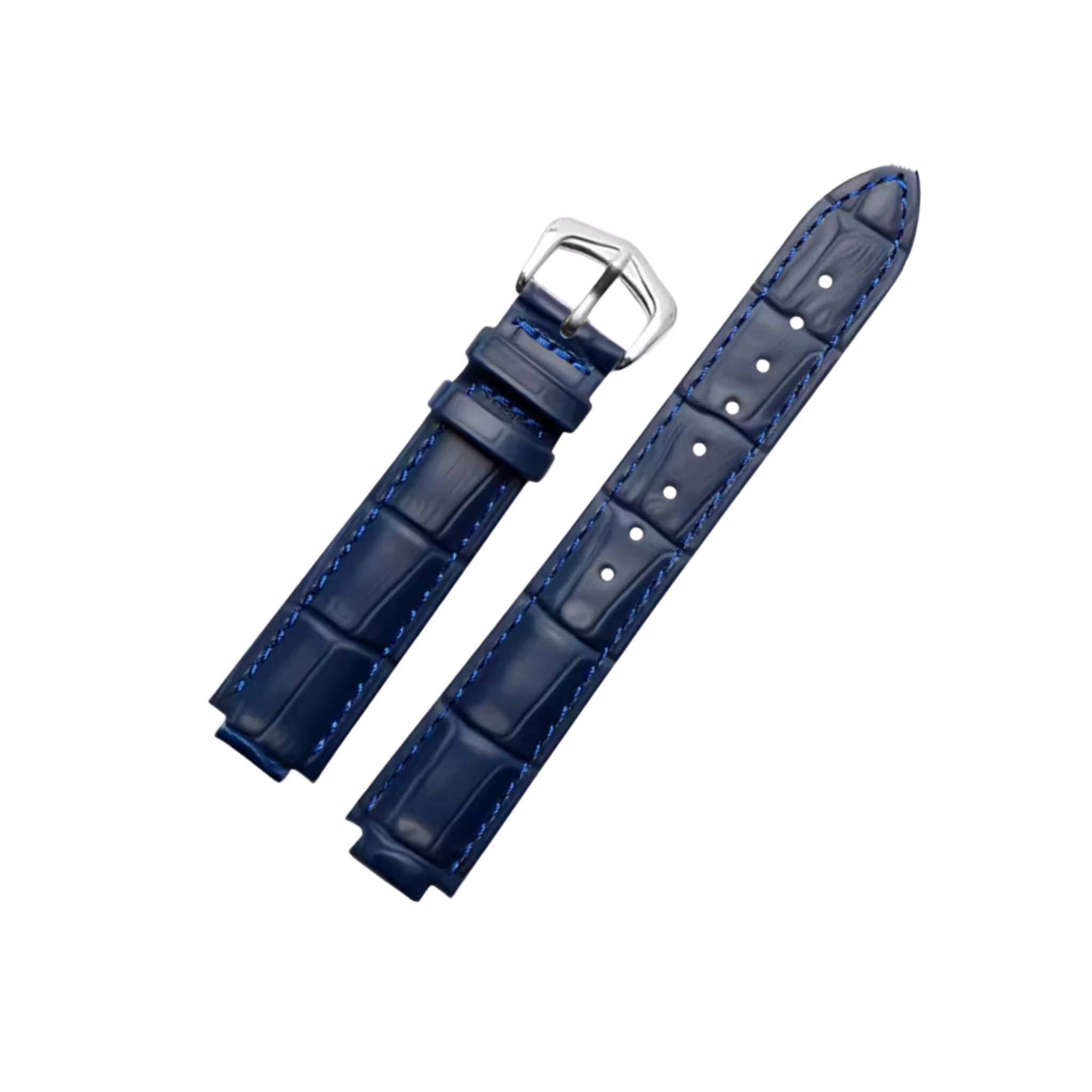 Leather Strap - For Cartier Ballon Bleu - Blue - Helvetus
