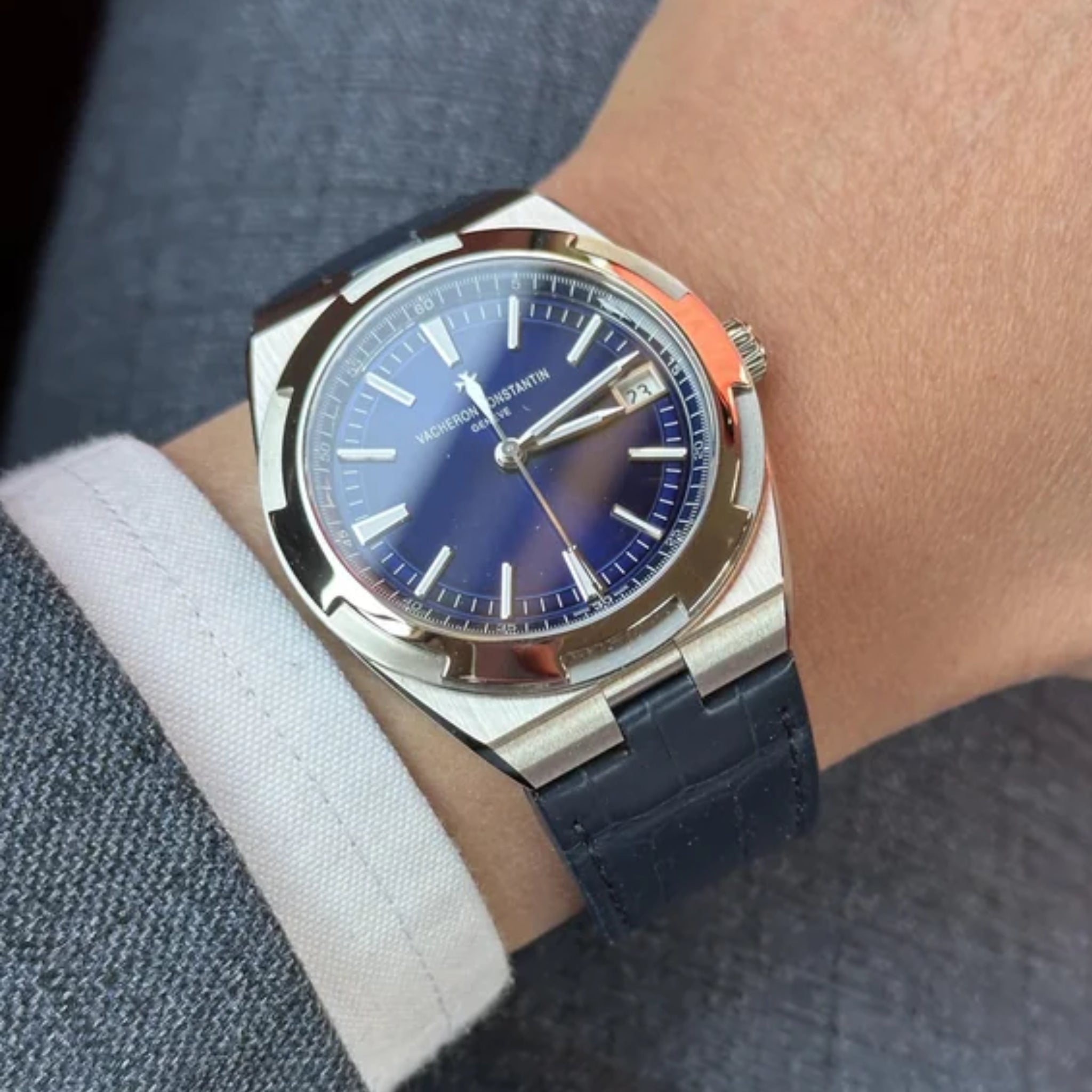 Leather Strap - For Vacheron Constantin Overseas - Blue - Helvetus