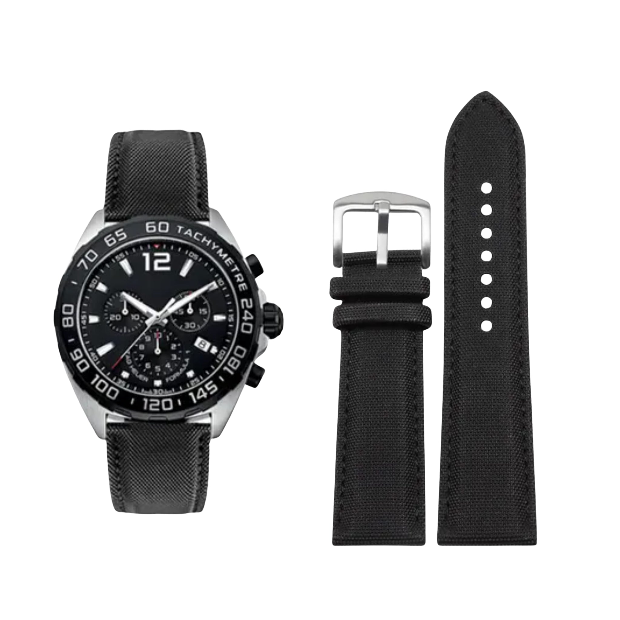 Nylon Strap - For Tag Heuer Formula 1 - Black - Helvetus