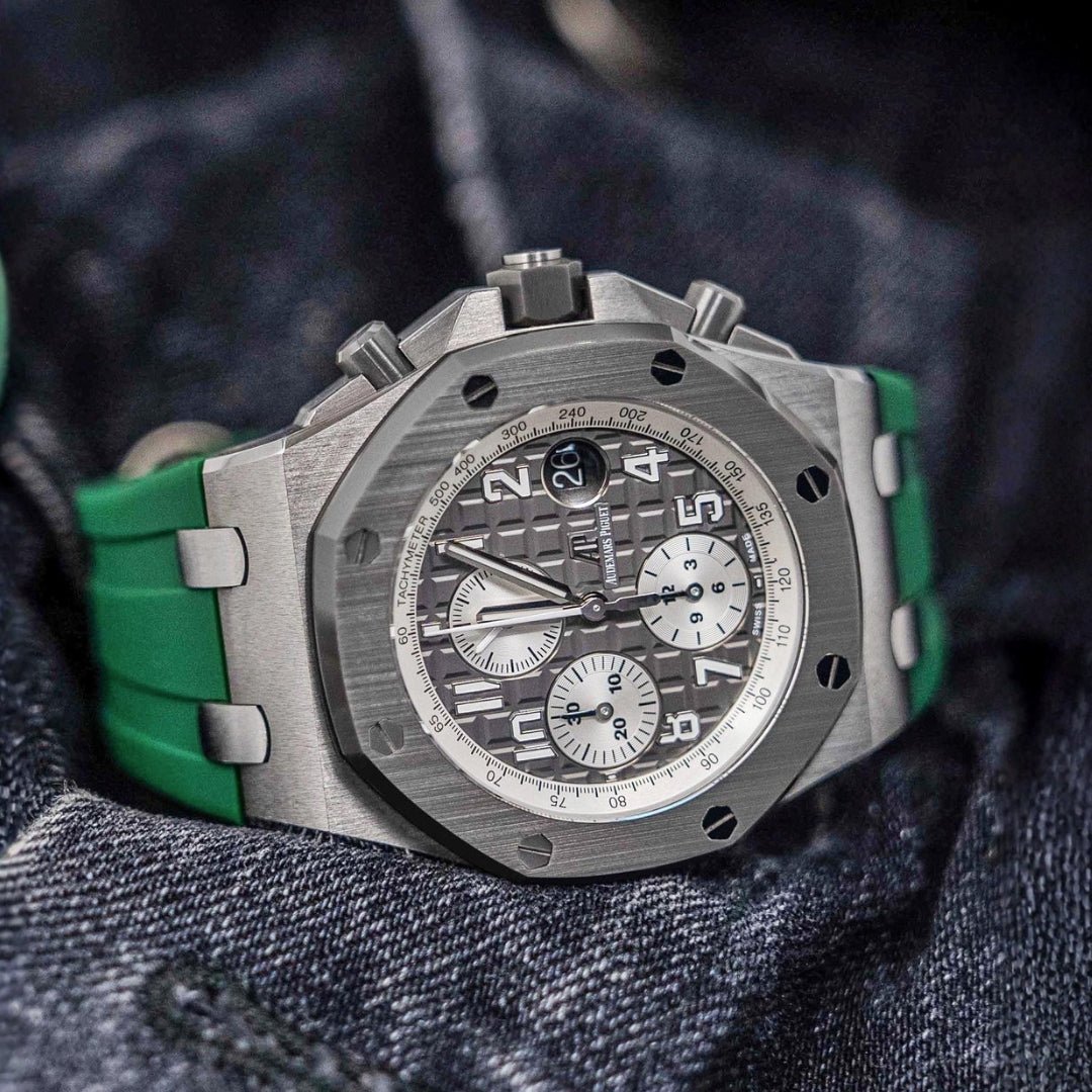 Rubber Strap - For all Audemars Piguet Offshore 42mm - Green - Helvetus