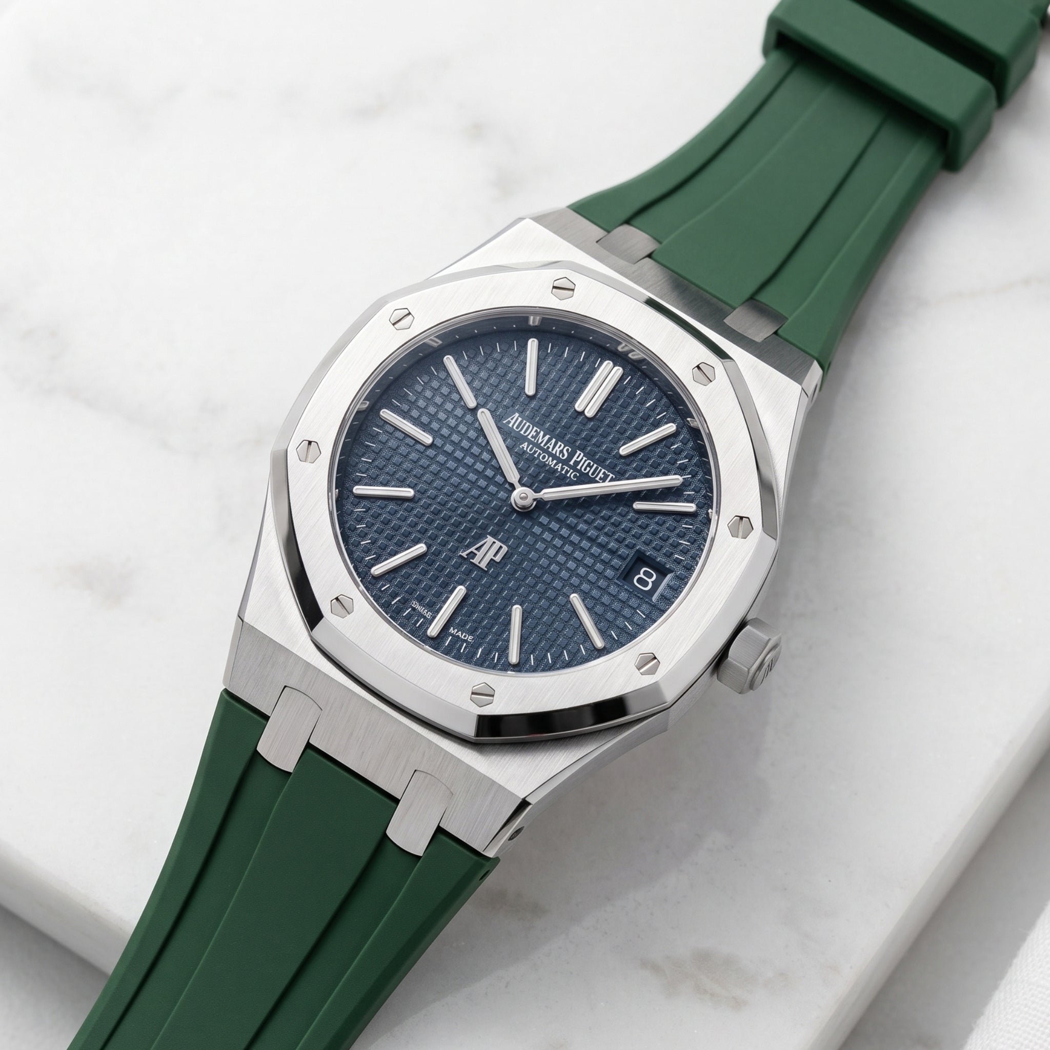 Rubber Strap - For all Audemars Piguet Royal Oak 39mm - Green - Helvetus