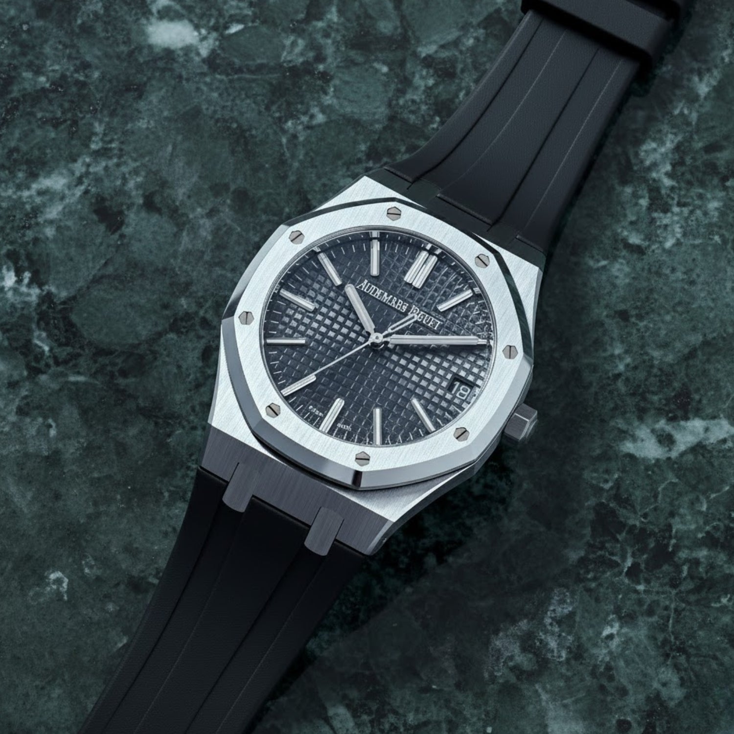 Rubber Strap - For all Audemars Piguet Royal Oak 41mm - Black - Helvetus