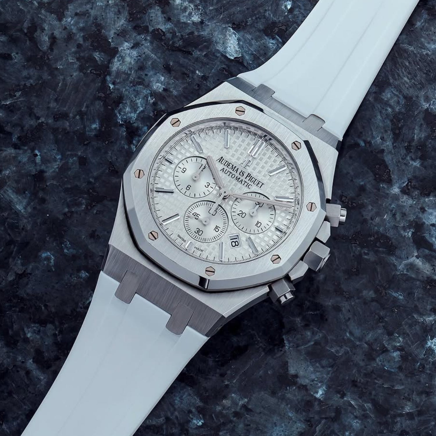 Rubber Strap - For all Audemars Piguet Royal Oak 41mm - White - Helvetus