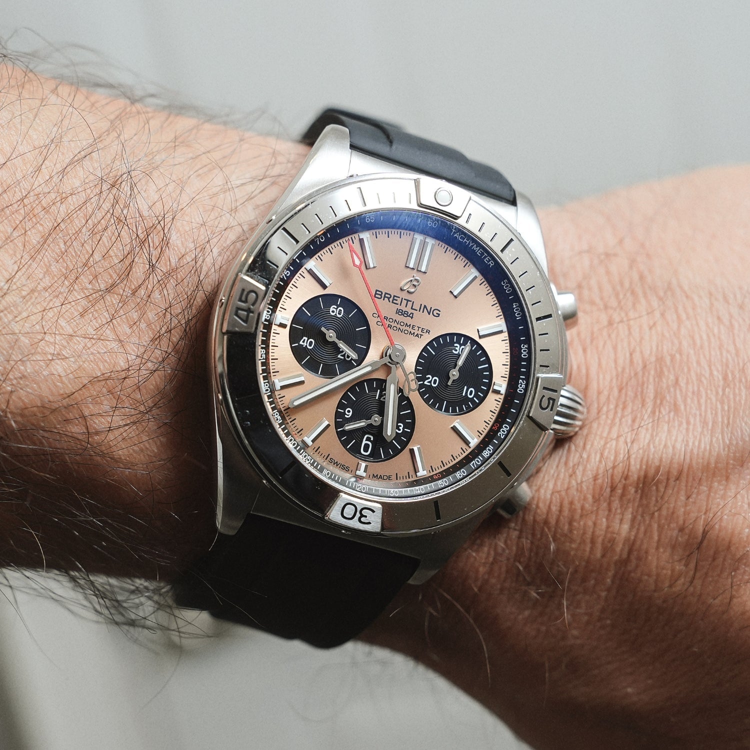 Rubber Strap - For all Breitling Chronomat Models - Black - Helvetus