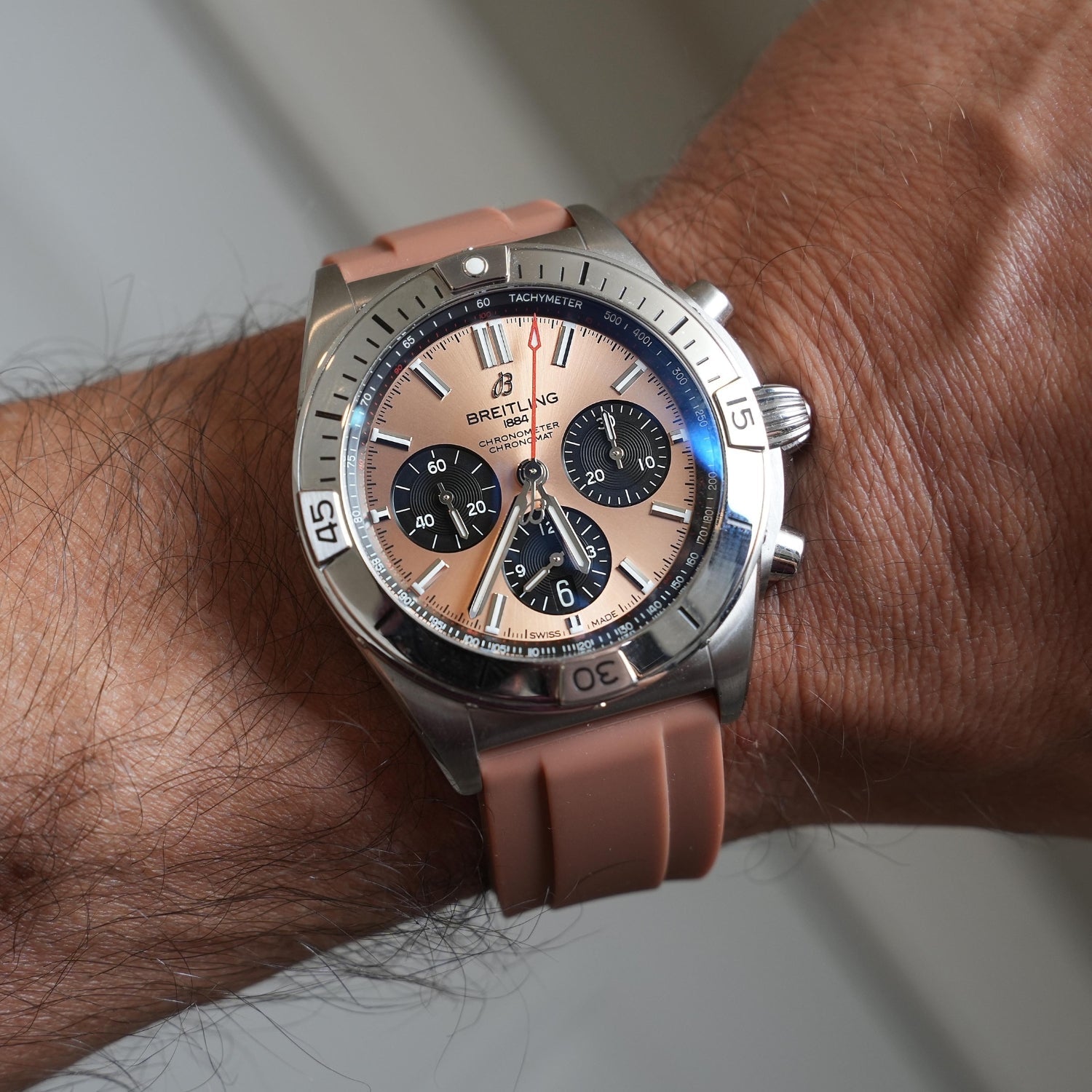 Rubber Strap - For all Breitling Chronomat Models - Brown - Helvetus