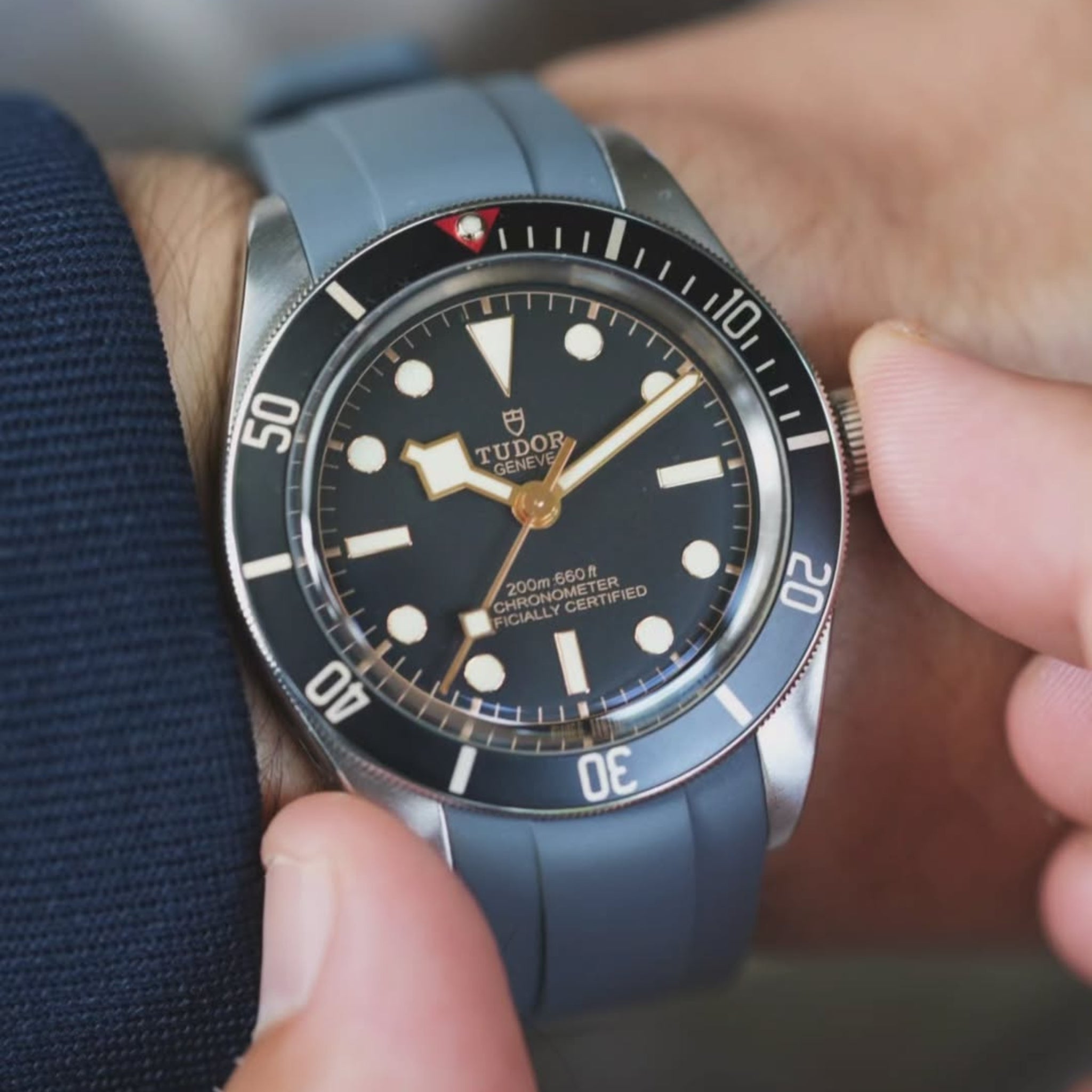 Rubber Strap - For all Tudor Black Bay Models - Grey - Helvetus