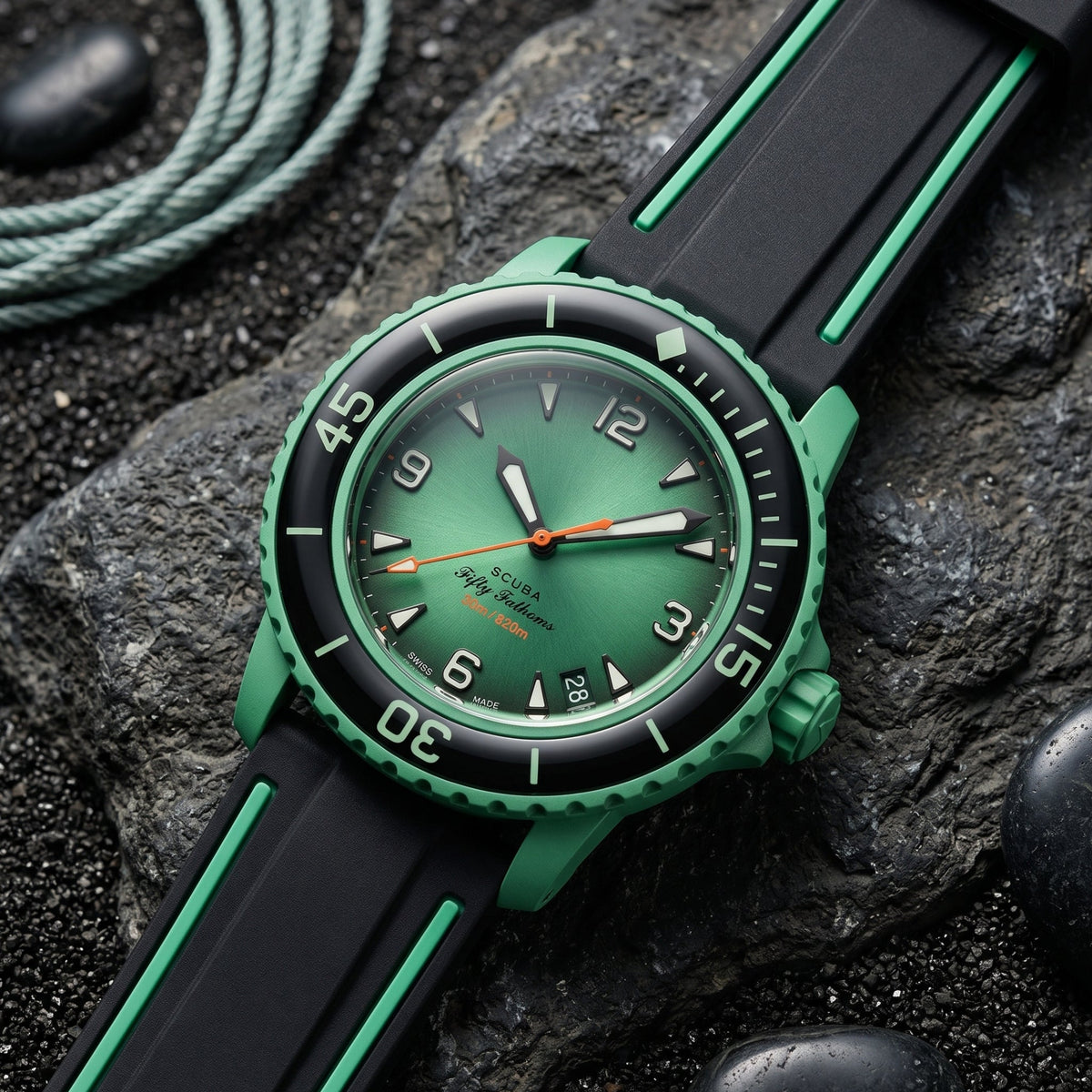 Rubber Strap - For Blancpain X Swatch - Indian Ocean - Helvetus