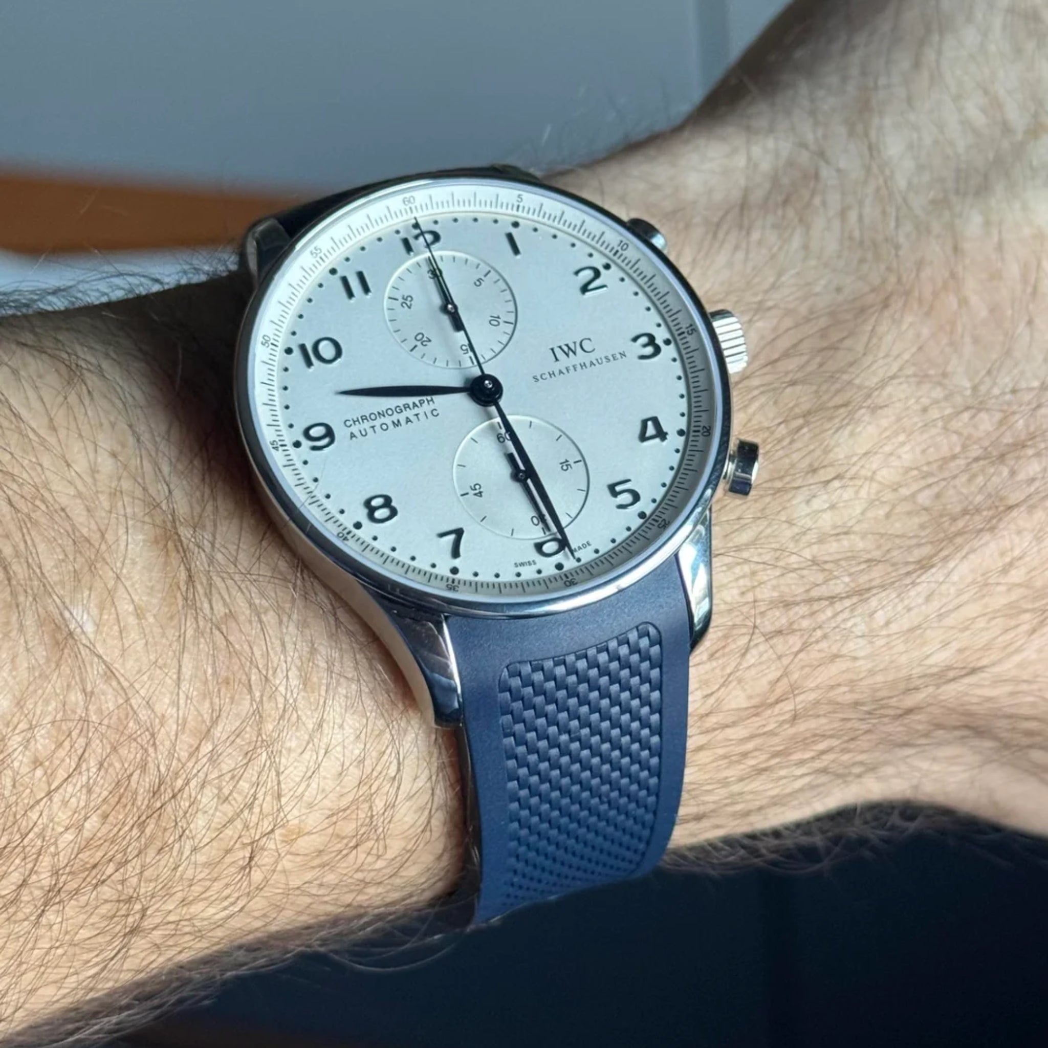 Rubber Strap - For IWC Portugieser - Blue - Helvetus