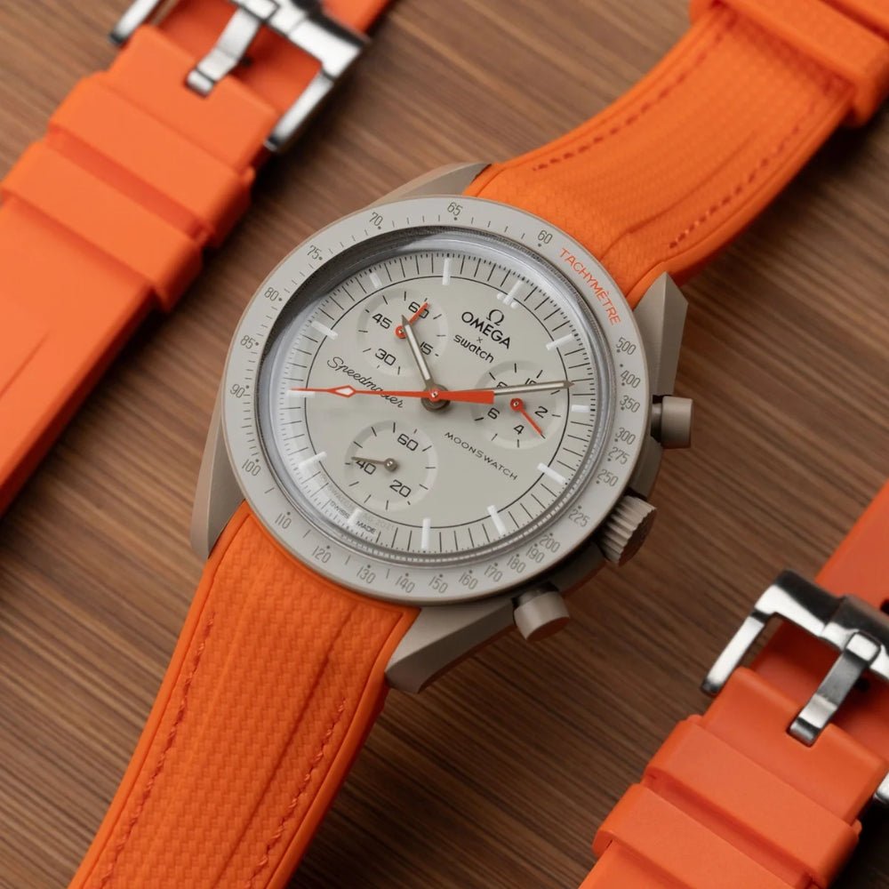 Rubber Strap - For Mission to Jupiter | Omega X Swatch | MoonSwatch - Orange w/Orange - Helvetus