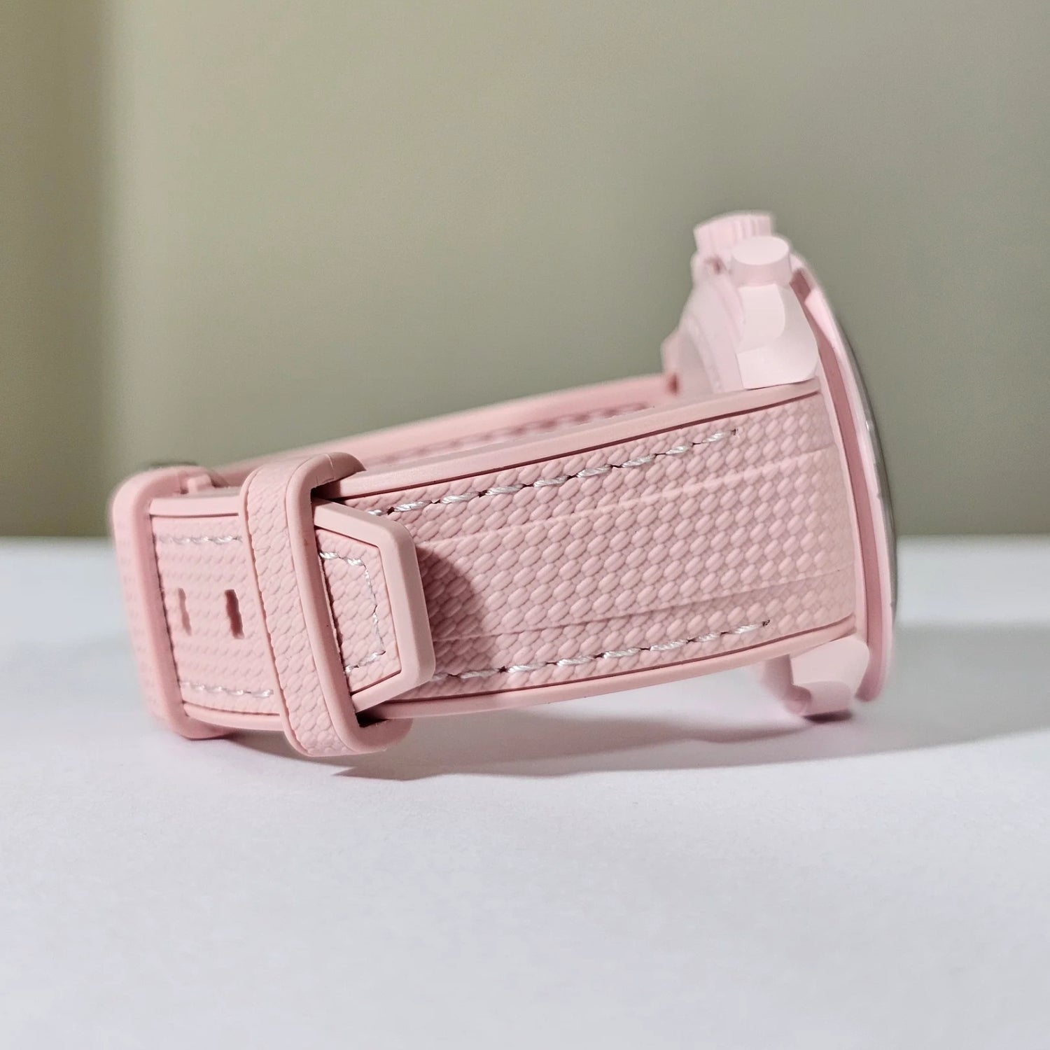 Rubber Strap - For Mission to Venus | Omega X Swatch | MoonSwatch - Pink w/White - Helvetus