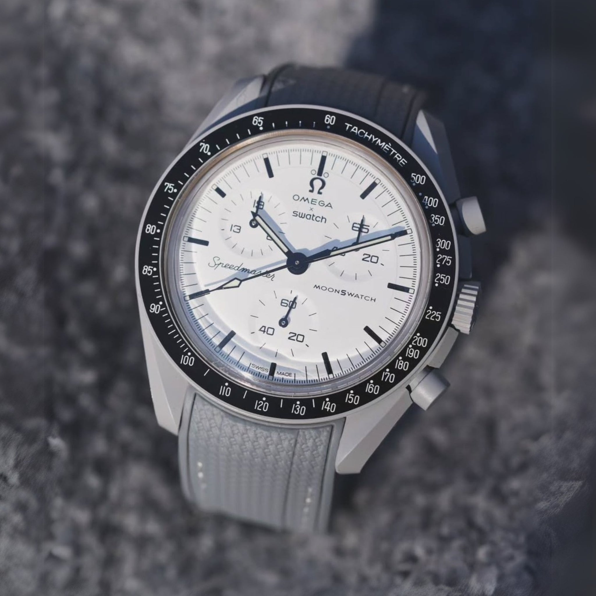 Rubber Strap - For MoonSwatch 1965 - Grey - Helvetus
