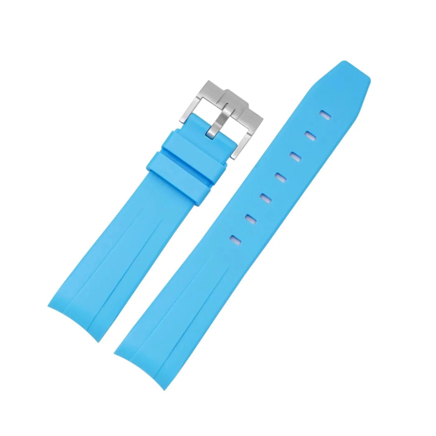 Rubber Strap - For Omega Seamaster 300 - Light Blue - Helvetus
