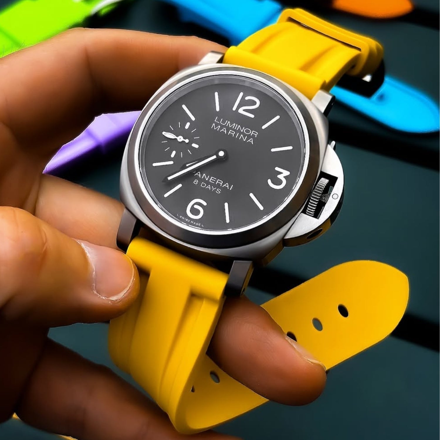Rubber Strap - For Panerai - Yellow - Helvetus