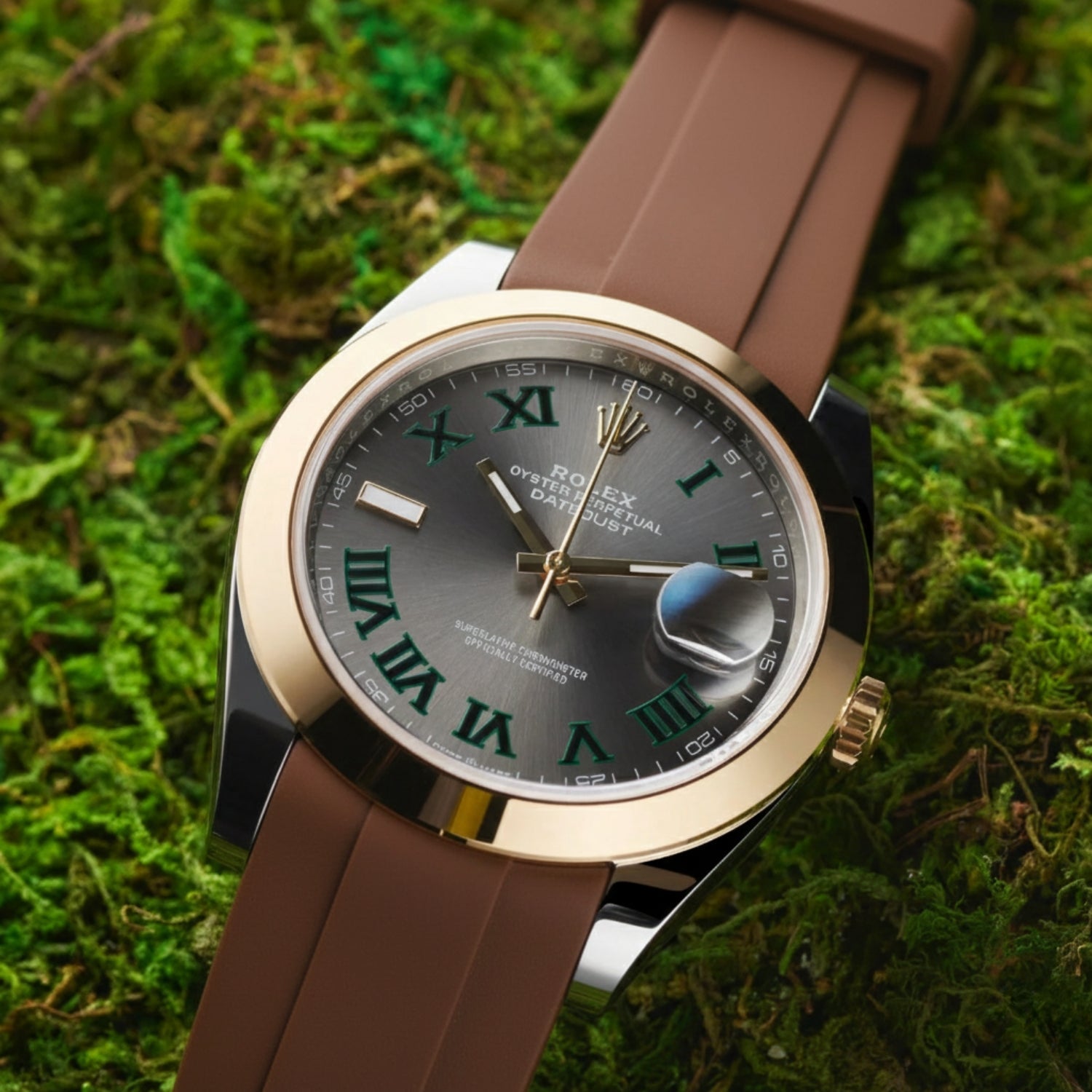 Rubber Strap - For Rolex Datejust 41mm - Brown - Helvetus