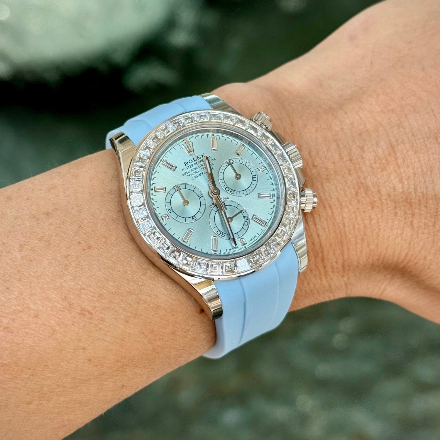 Rubber Strap - For Rolex Daytona - Baby Blue - Helvetus