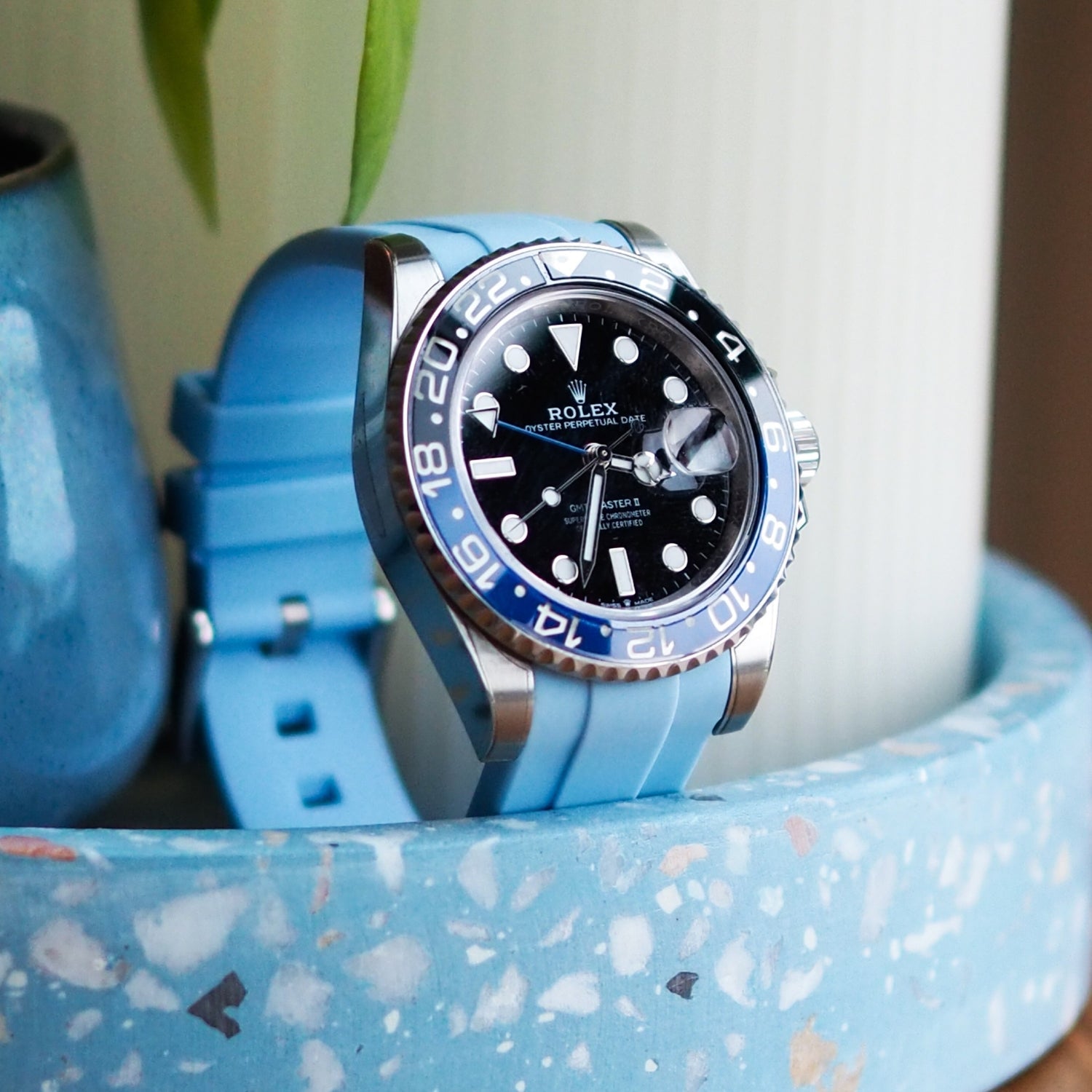 Rubber Strap - For Rolex GMT - Master II - Baby Blue - Helvetus