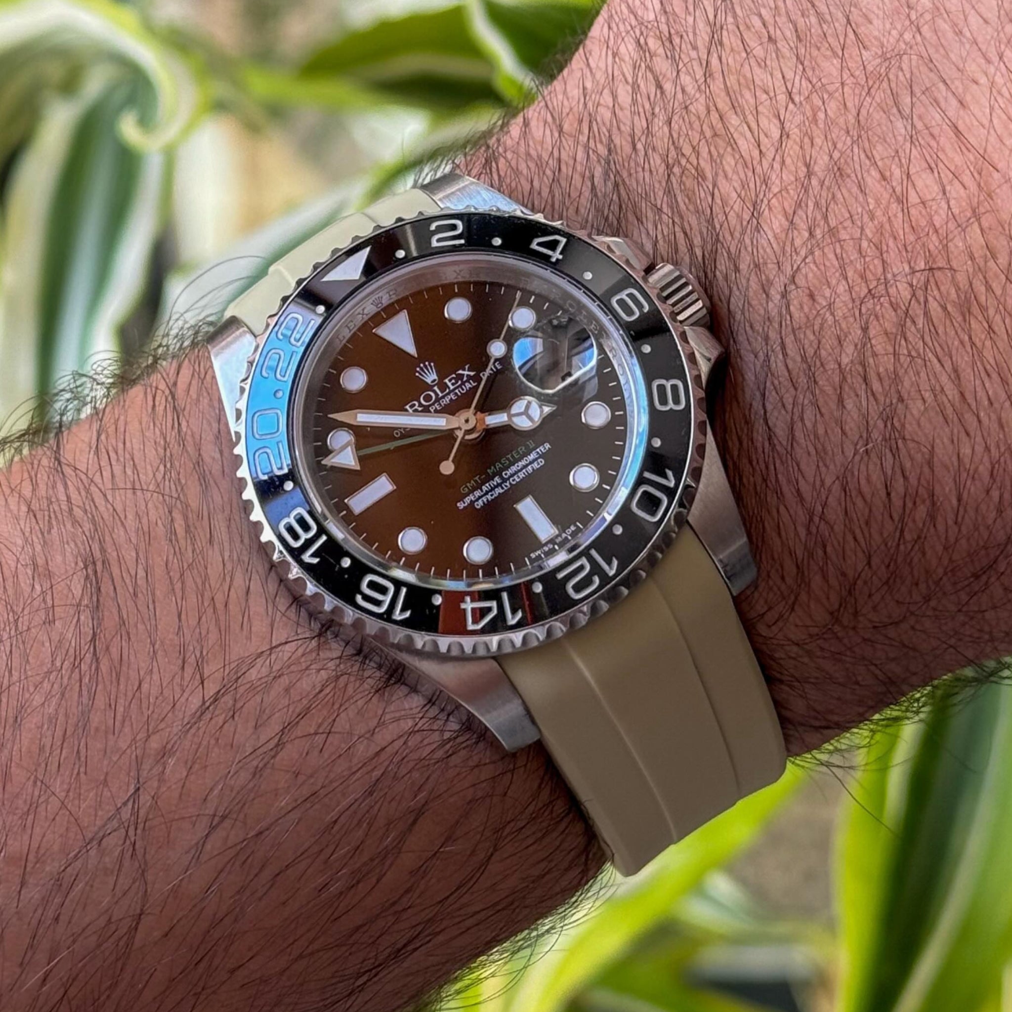 Rubber Strap - For Rolex GMT - Master II - Beige - Helvetus