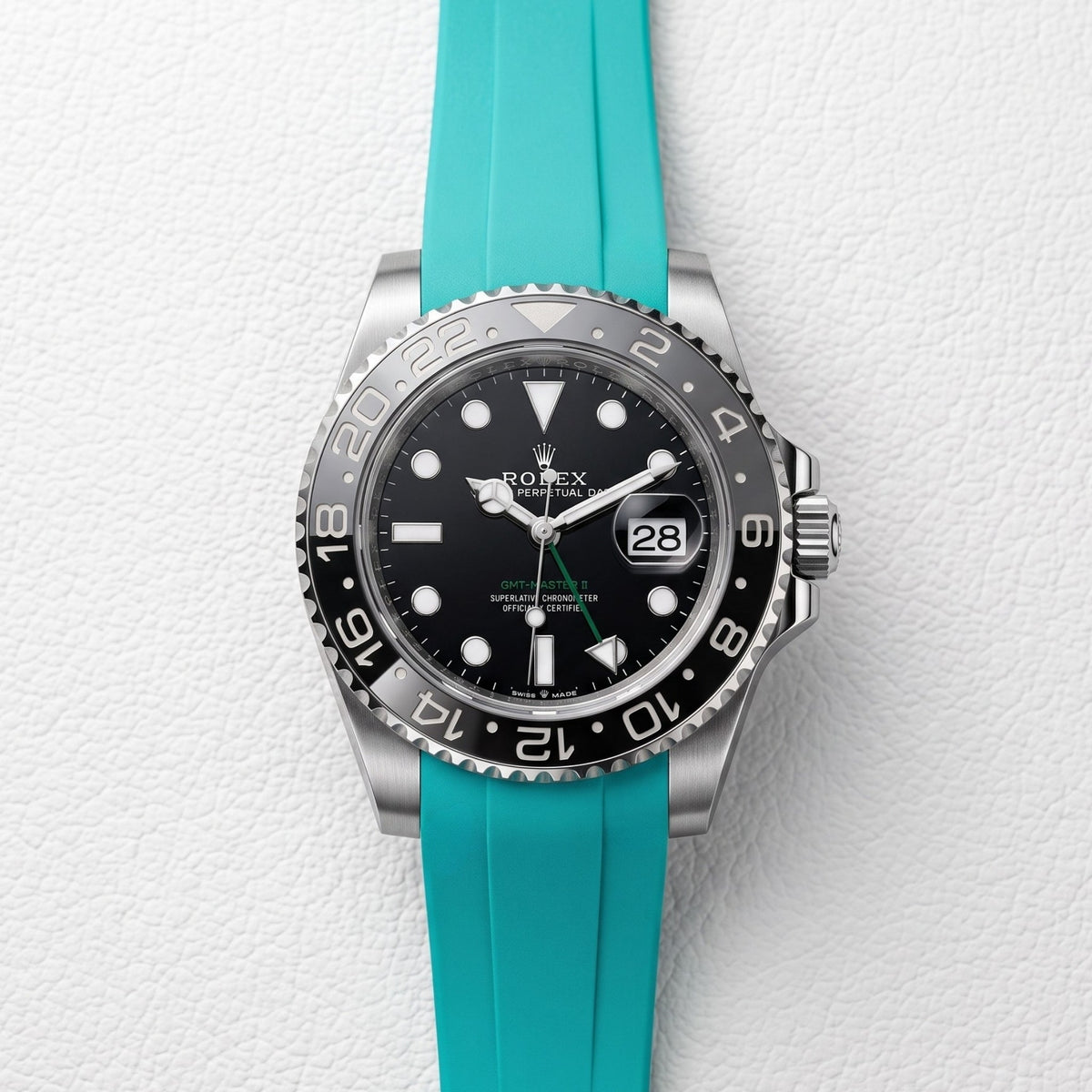 Rubber Strap - For Rolex GMT-Master II - Turquoise - Helvetus