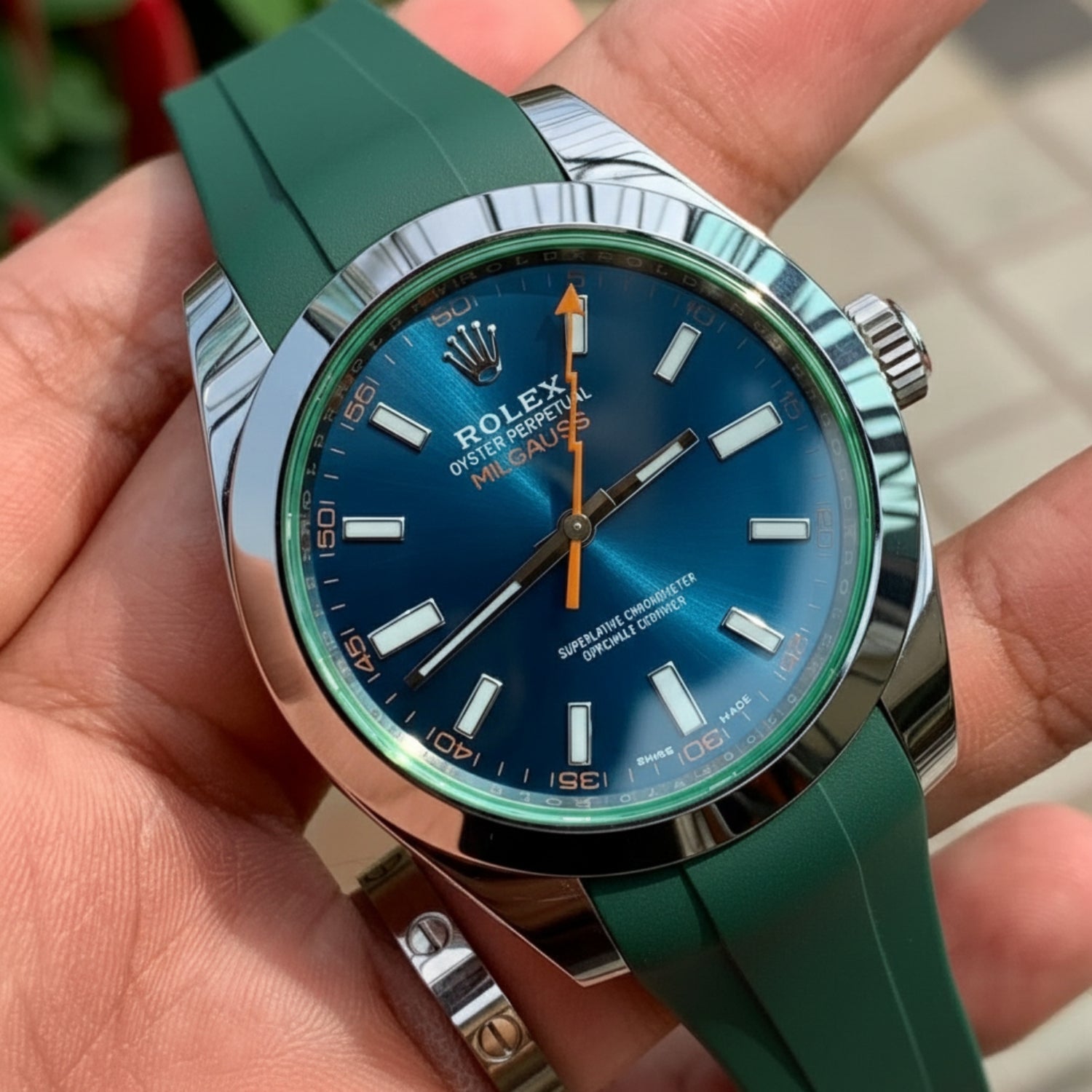 Rubber Strap - For Rolex Milgauss - Green - Helvetus