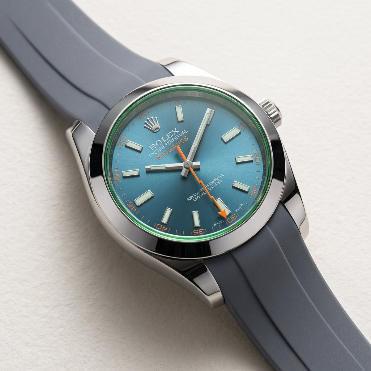 Rubber Strap - For Rolex Milgauss - Grey - Helvetus