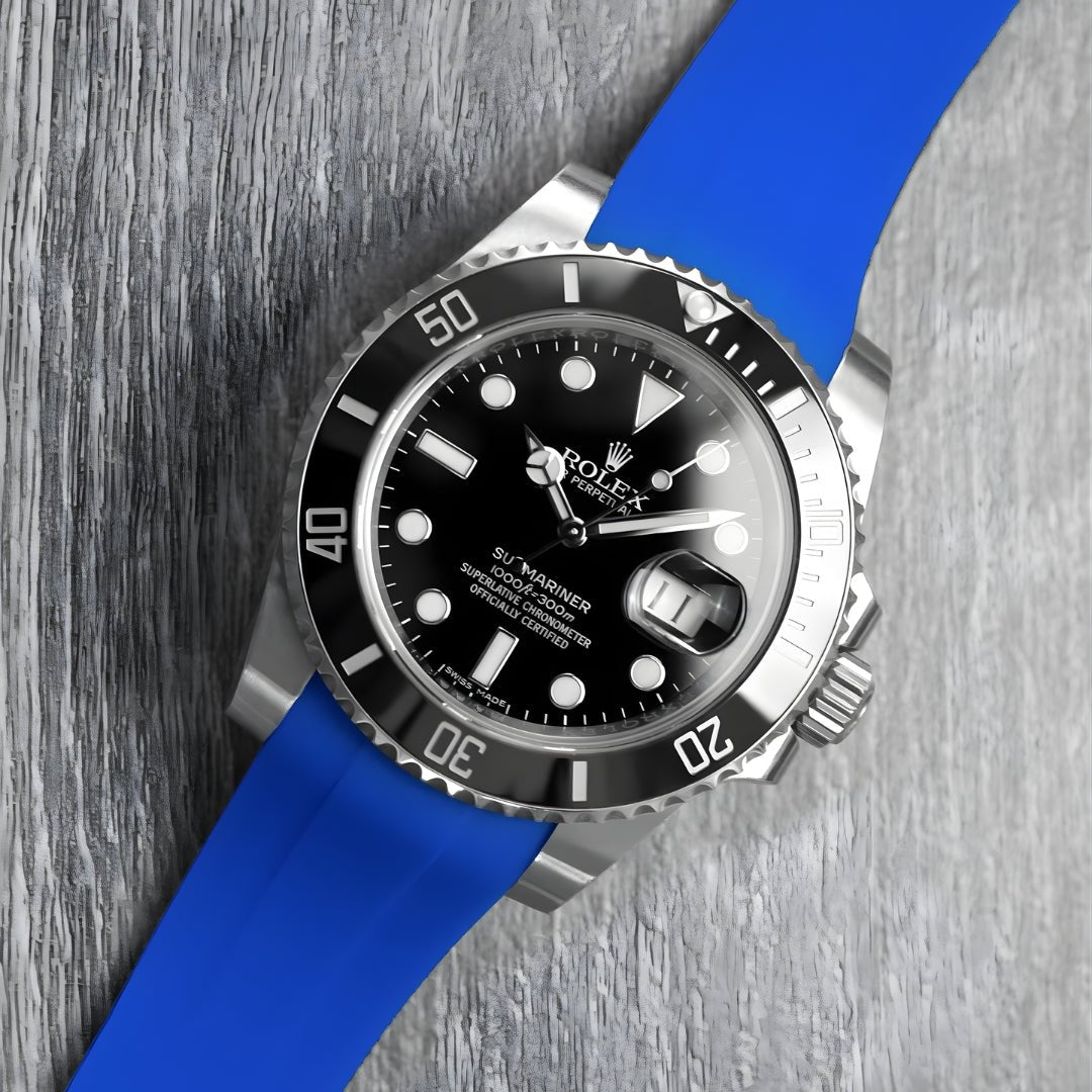 Rubber Strap - For Rolex Submariner - Blue - Helvetus