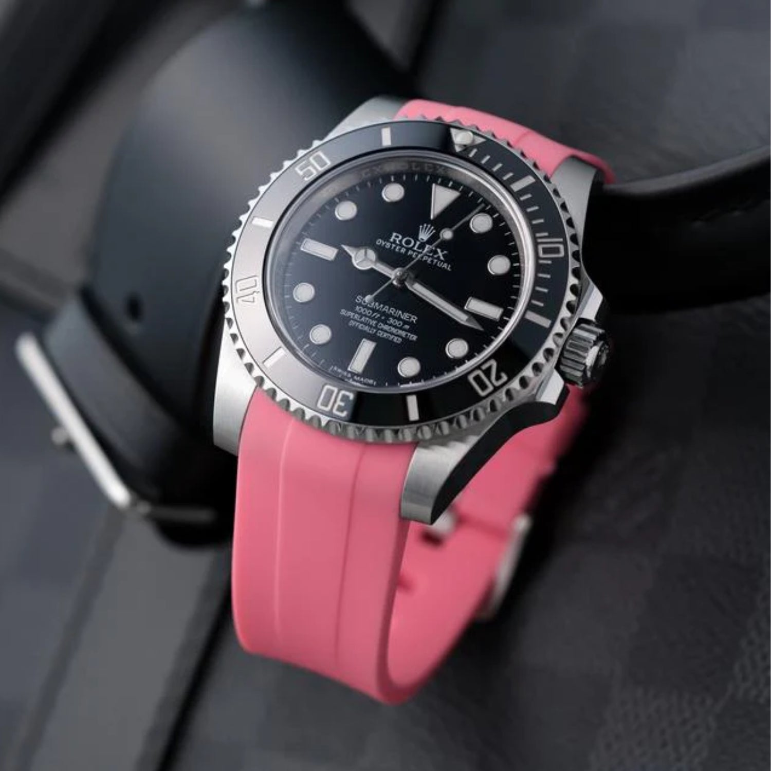 Rubber Strap - For Rolex Submariner - Pink - Helvetus