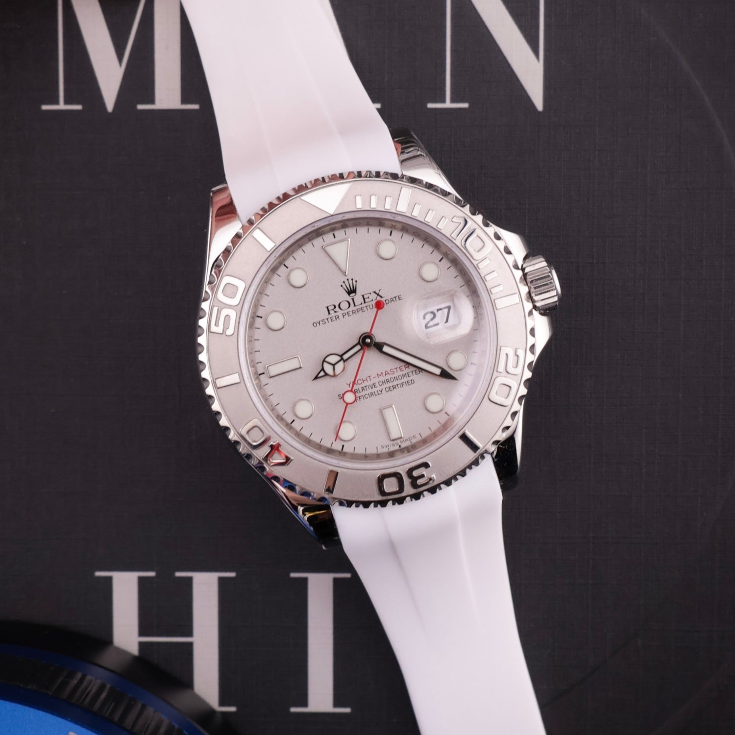 Rubber Strap - For Rolex Yacht - Master 40mm/42mm/37mm - White - Helvetus