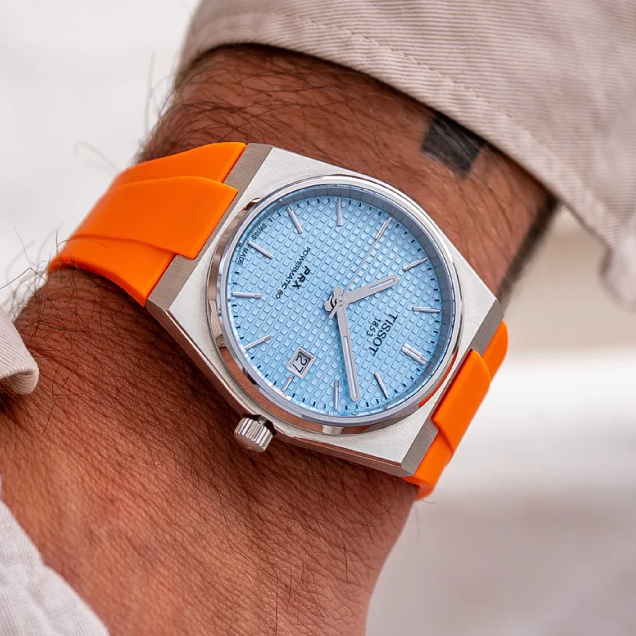 Rubber Strap - For Tissot PRX - Orange - Helvetus