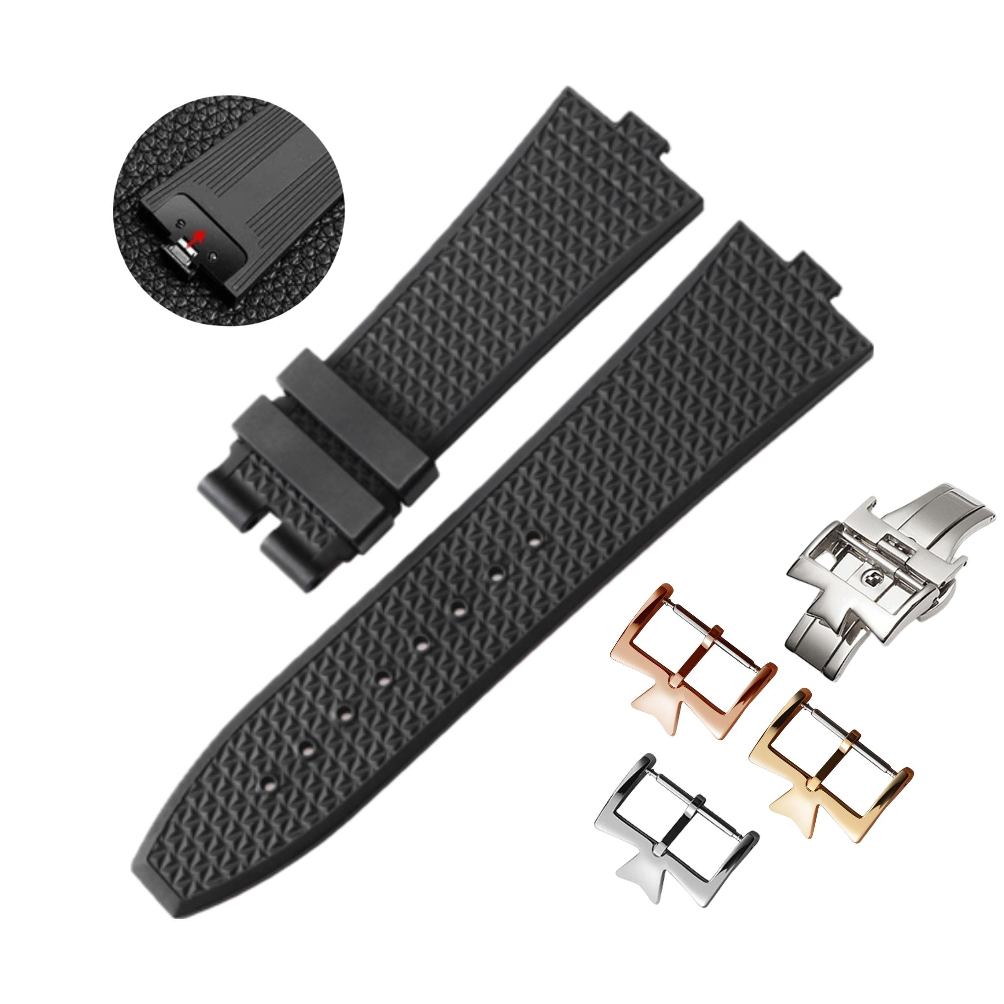 Rubber Strap - For Vacheron Constantin Overseas - Black - Helvetus