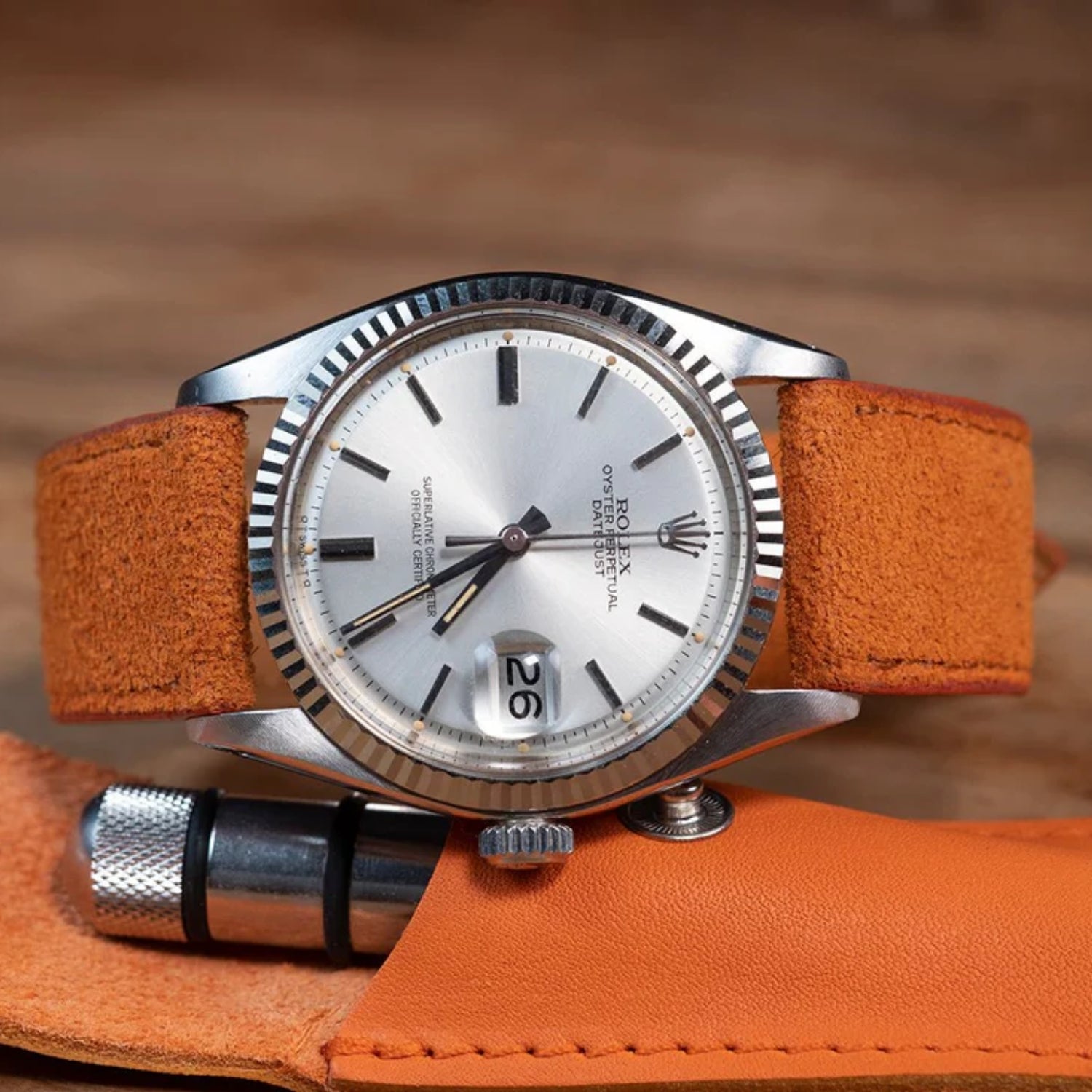 Suede Leather Watch Strap – Orange – Helvetus® - Helvetus