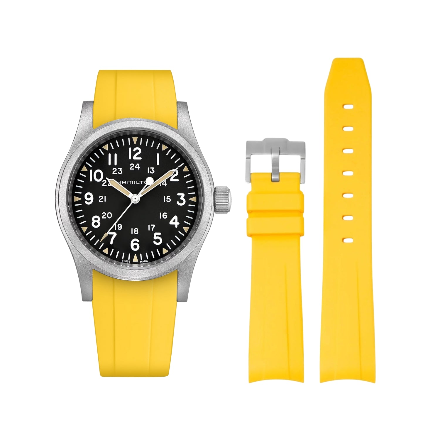 Rubber Strap – For Hamilton Khaki Field - Yellow