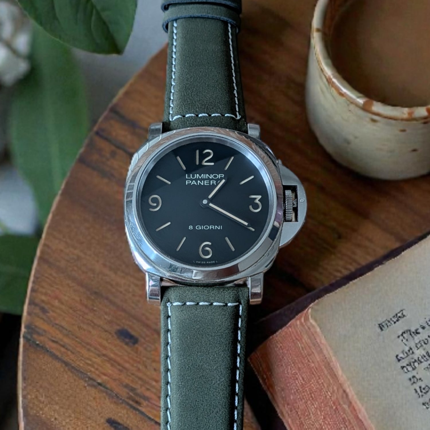 Leather Strap - For Panerai - Light Green