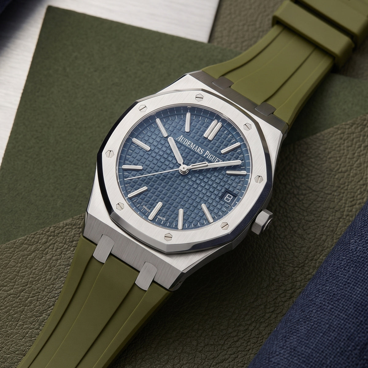Rubber Strap - For all Audemars Piguet Royal Oak 41mm - Olive Green