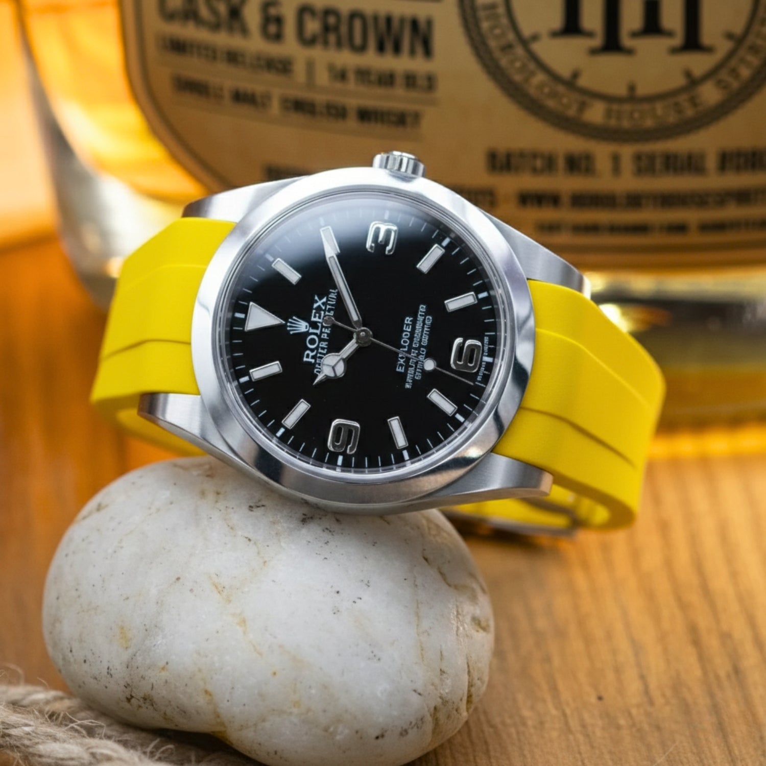Deployant Strap - For Rolex Explorer I - Yellow - Helvetus