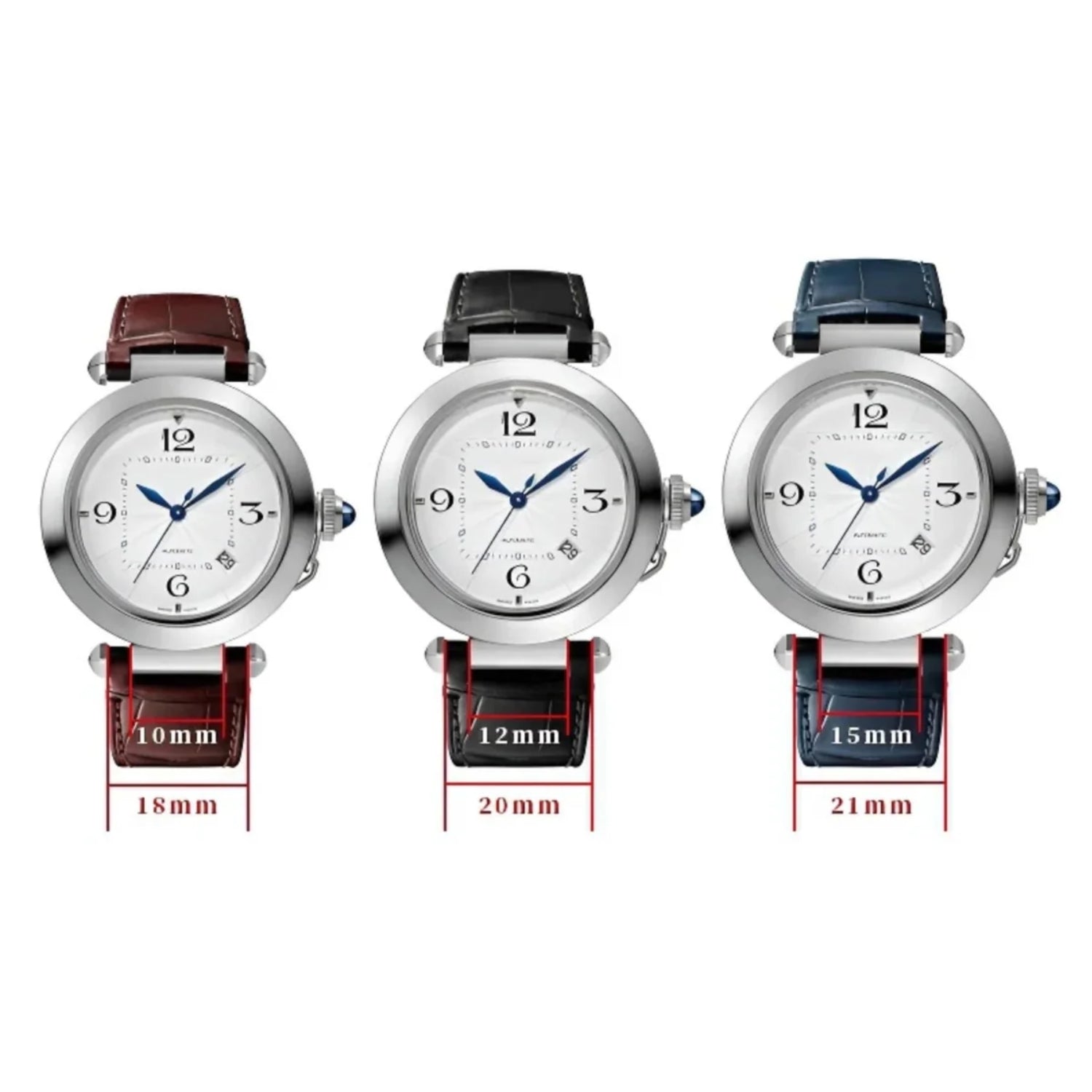 Leather Strap - For Cartier Pasha - Brown - Helvetus