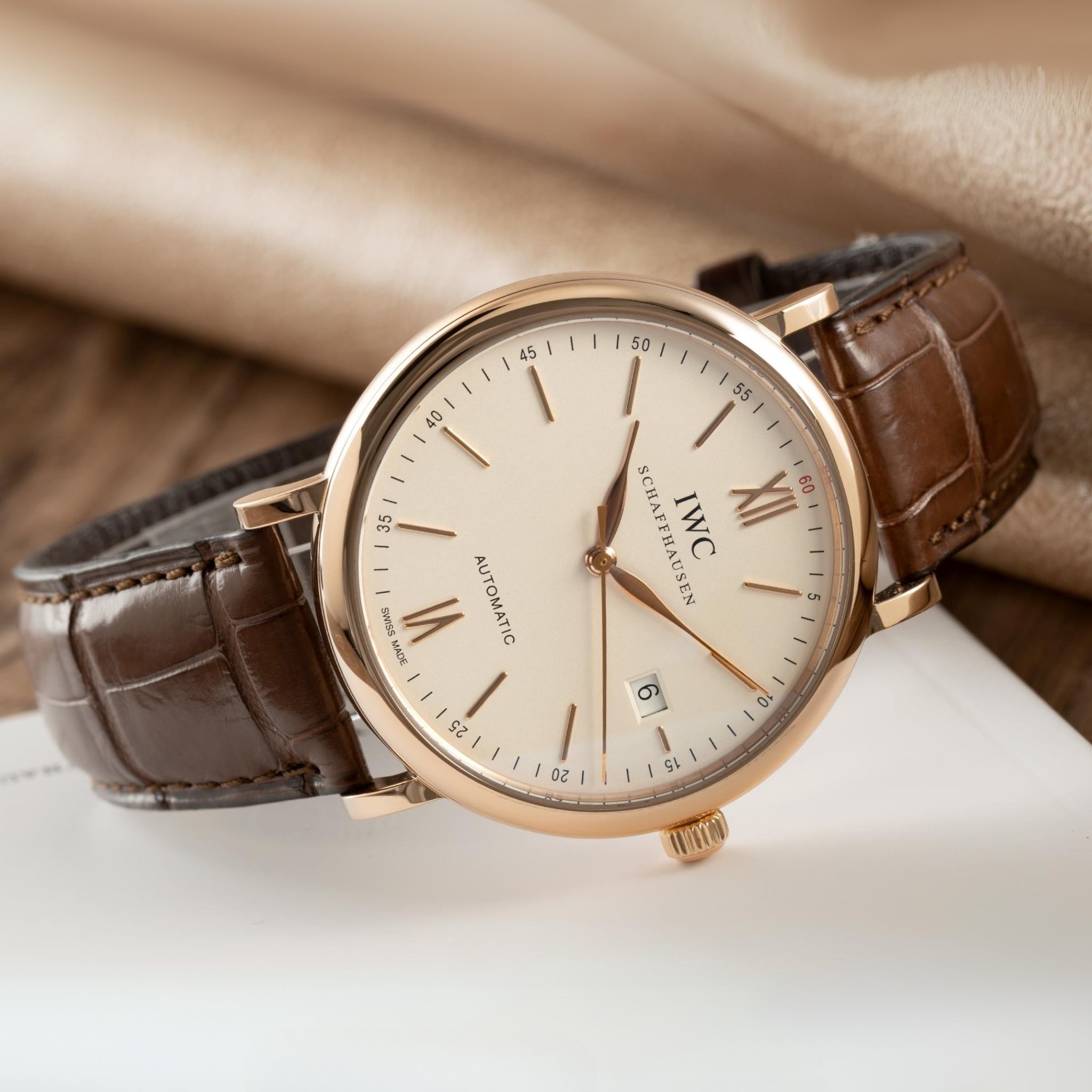 Leather Strap - For IWC Portofino/ Portugieser - Brown - Helvetus